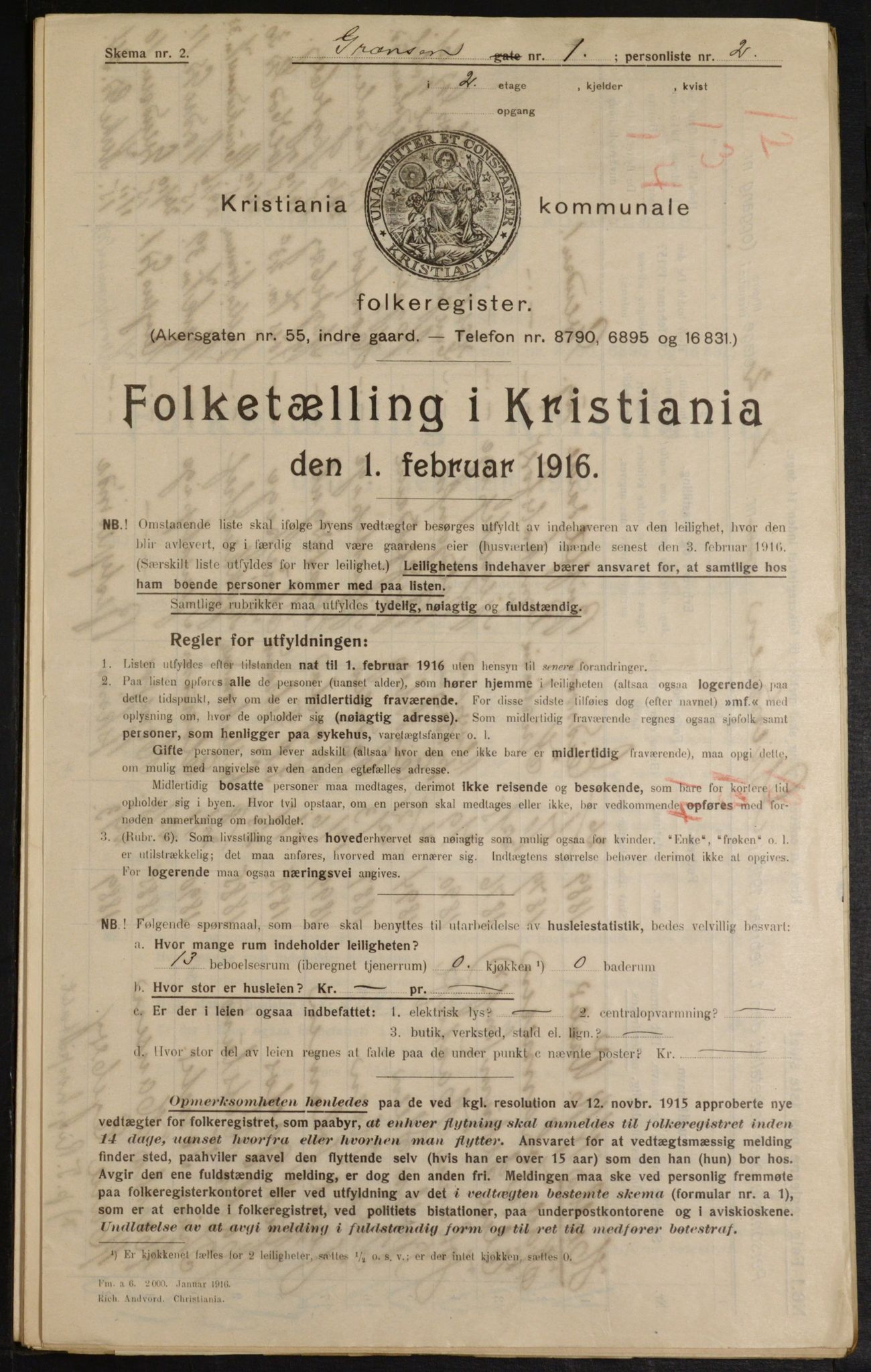 OBA, Kommunal folketelling 1.2.1916 for Kristiania, 1916, s. 30266