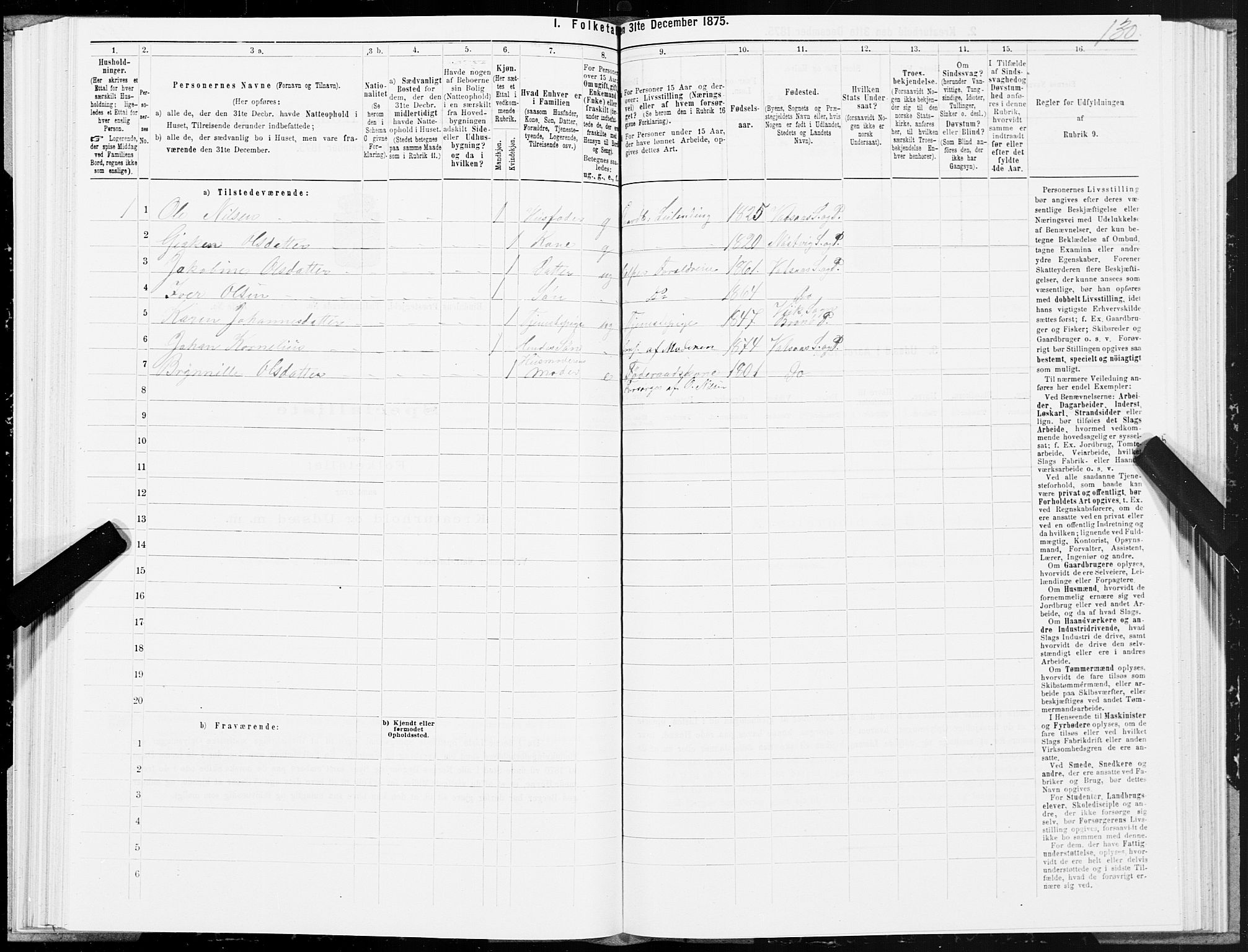 SAT, Folketelling 1875 for 1811P Bindal prestegjeld, 1875, s. 2130