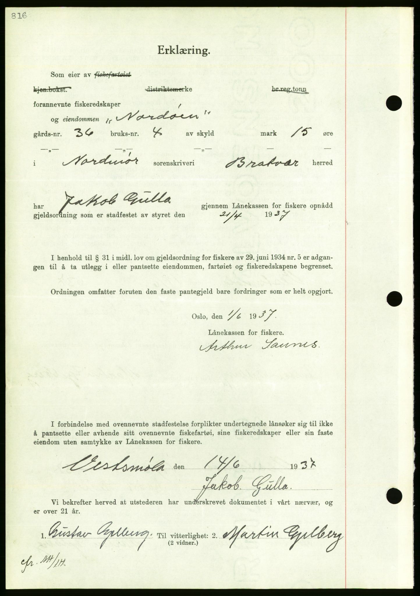 Nordmøre sorenskriveri, AV/SAT-A-4132/1/2/2Ca/L0091: Pantebok nr. B81, 1937-1937, Dagboknr: 1999/1937