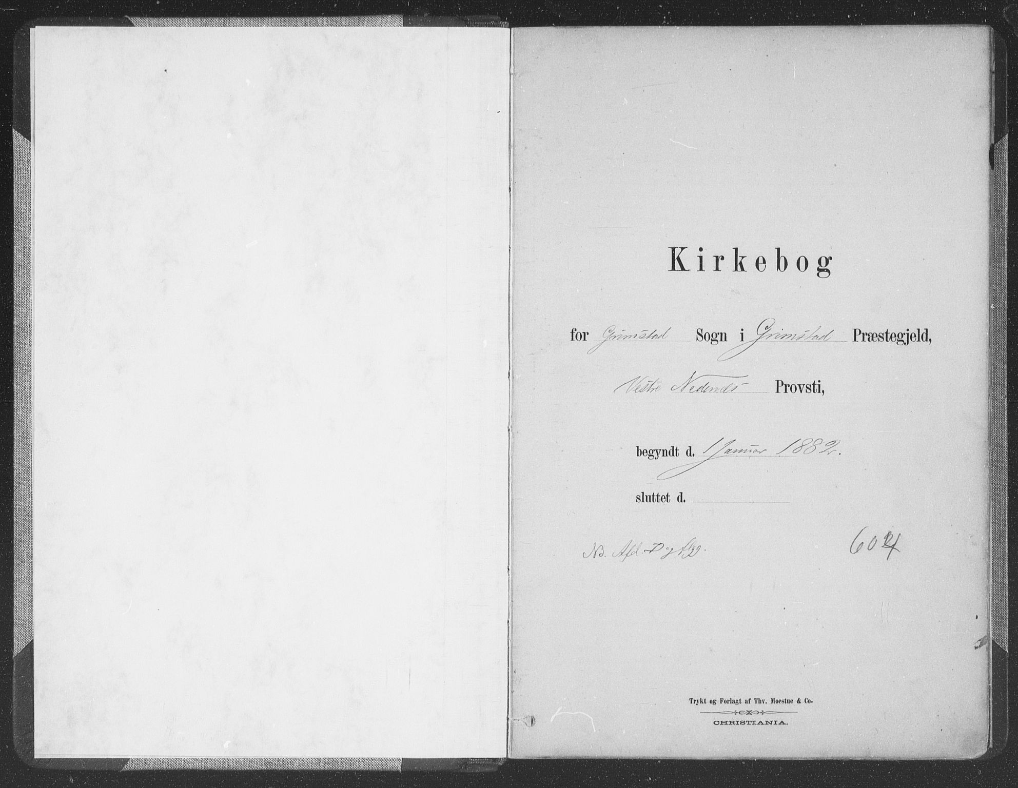 Grimstad sokneprestkontor, SAK/1111-0017/F/Fa/L0004: Ministerialbok nr. A 3, 1882-1910