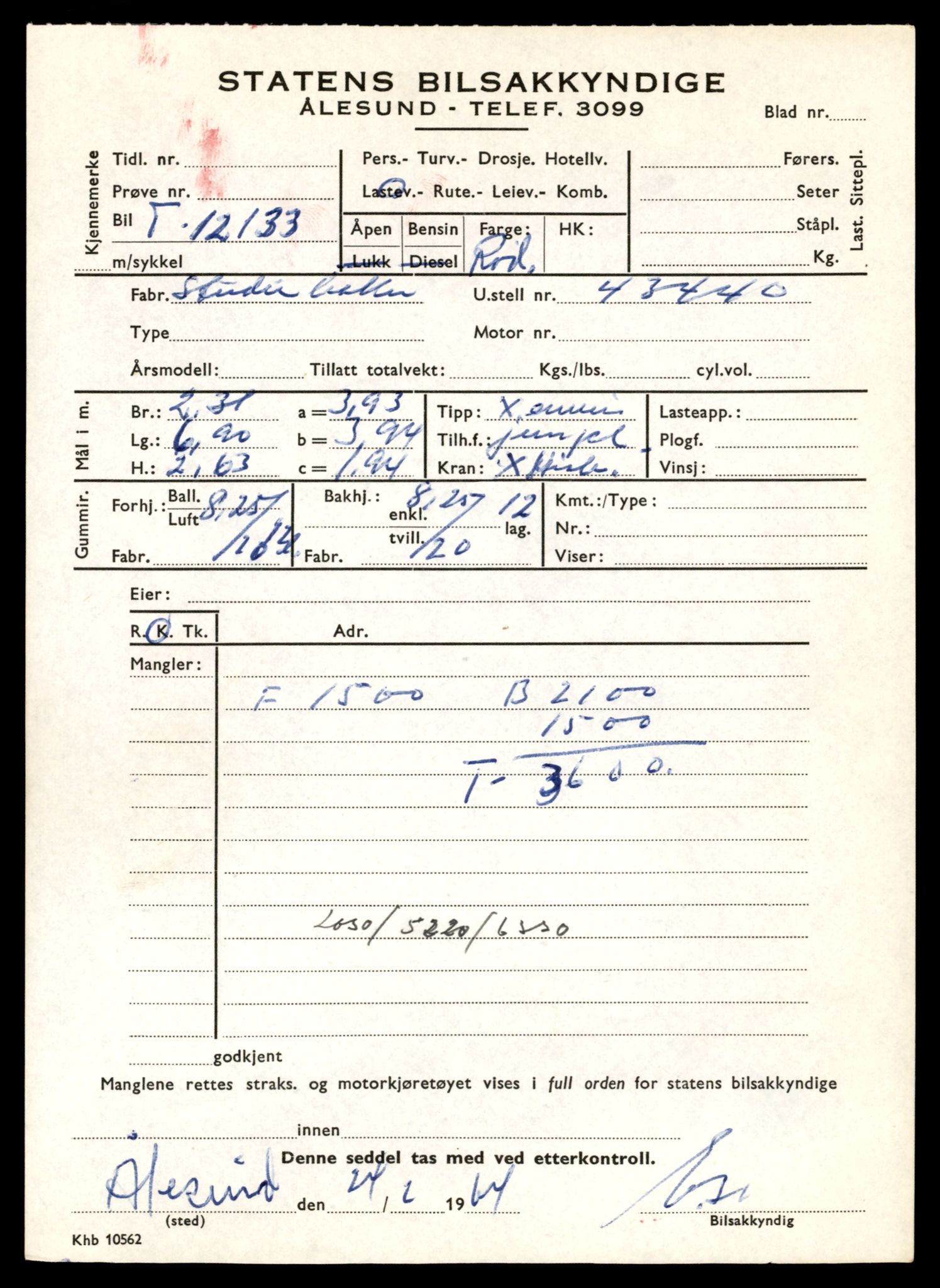 Møre og Romsdal vegkontor - Ålesund trafikkstasjon, AV/SAT-A-4099/F/Fe/L0032: Registreringskort for kjøretøy T 11997 - T 12149, 1927-1998, s. 3309