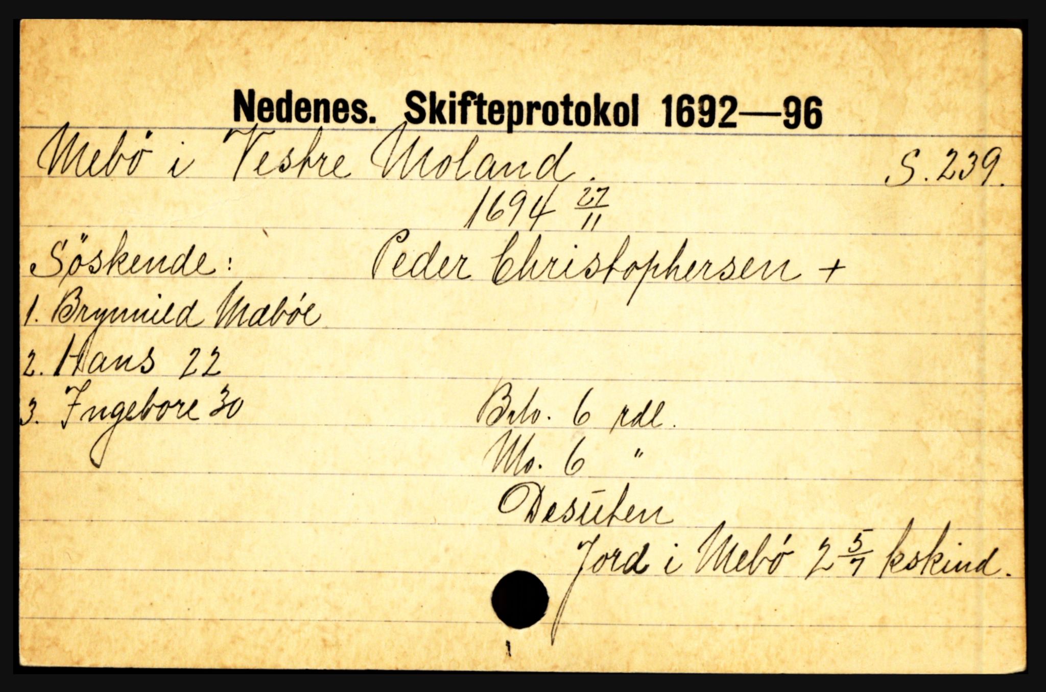 Nedenes sorenskriveri før 1824, AV/SAK-1221-0007/H, s. 19345