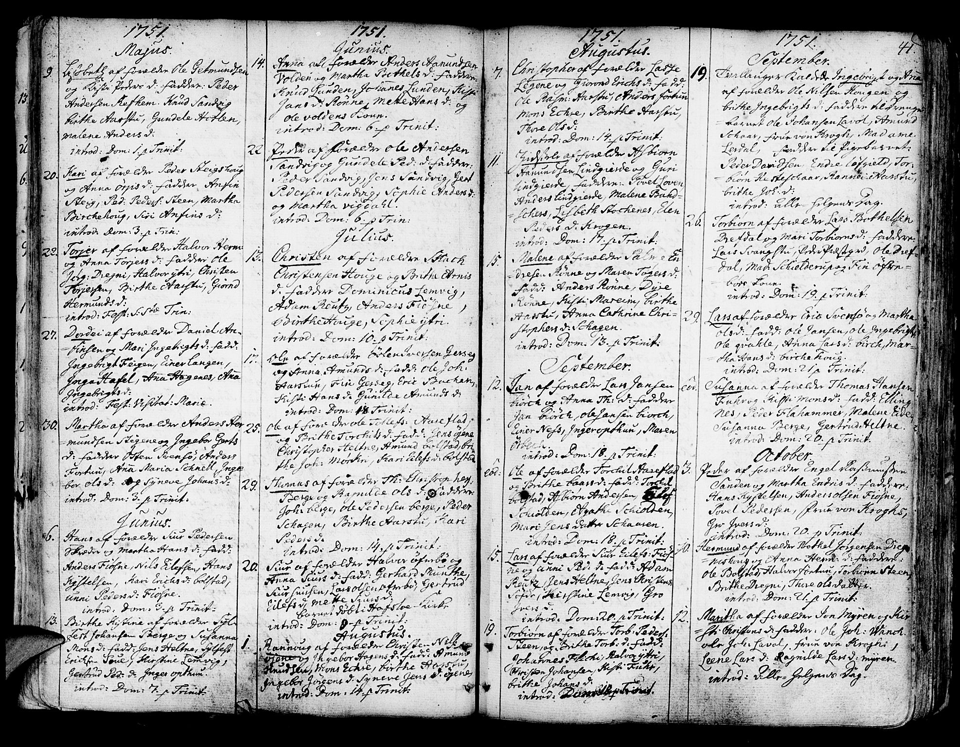 Luster sokneprestembete, AV/SAB-A-81101/H/Haa/Haaa/L0001: Ministerialbok nr. A 1, 1731-1803, s. 41