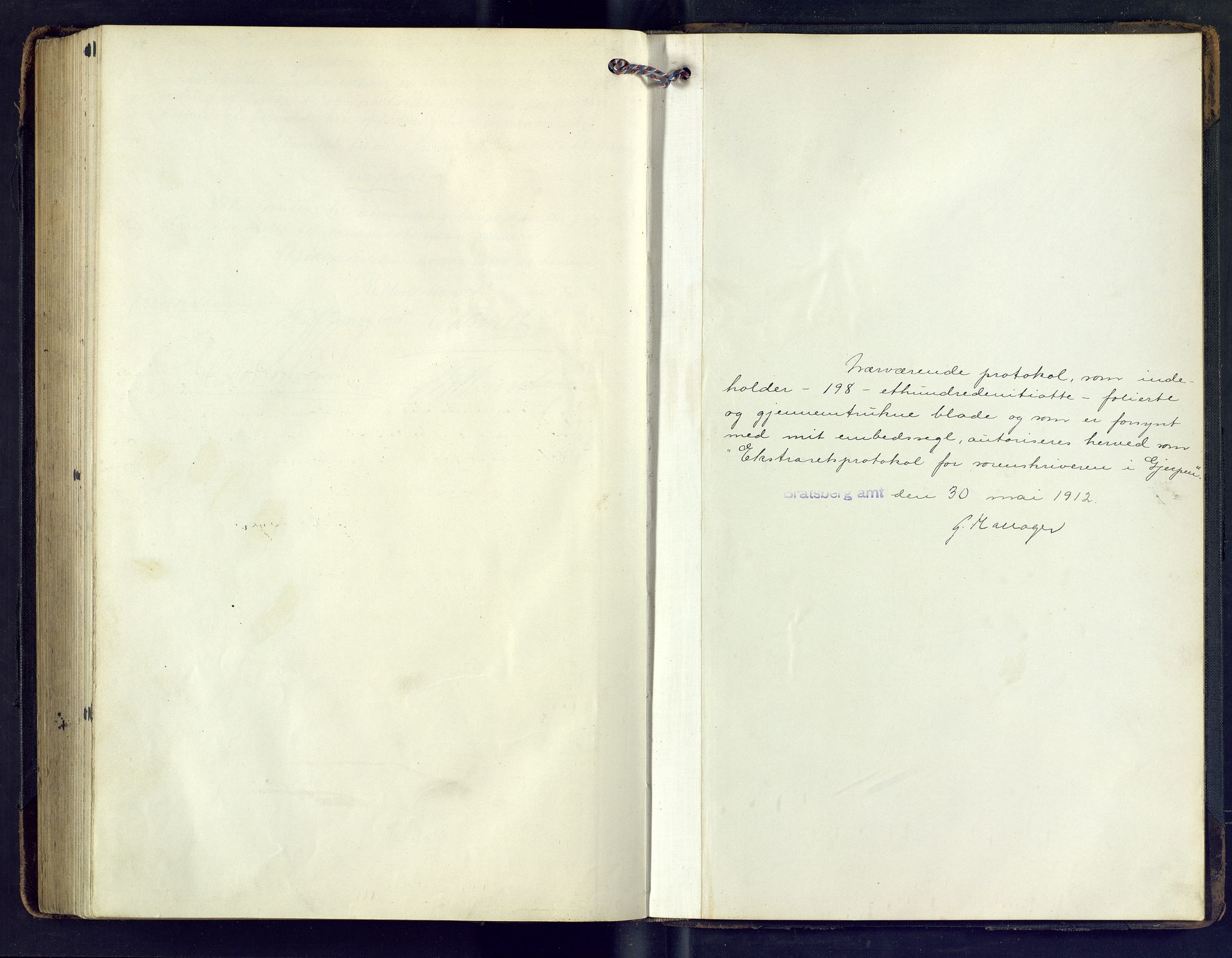 Gjerpen sorenskriveri, SAKO/A-216/F/Fb/L0024: Ekstrarettsprotokoll, 1912-1913
