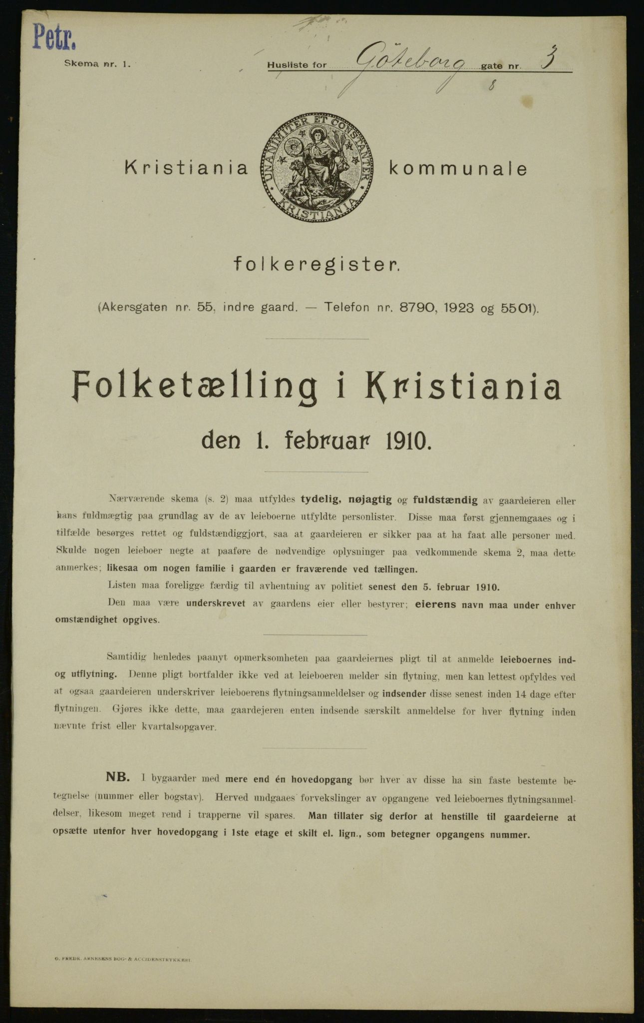 OBA, Kommunal folketelling 1.2.1910 for Kristiania, 1910, s. 31347