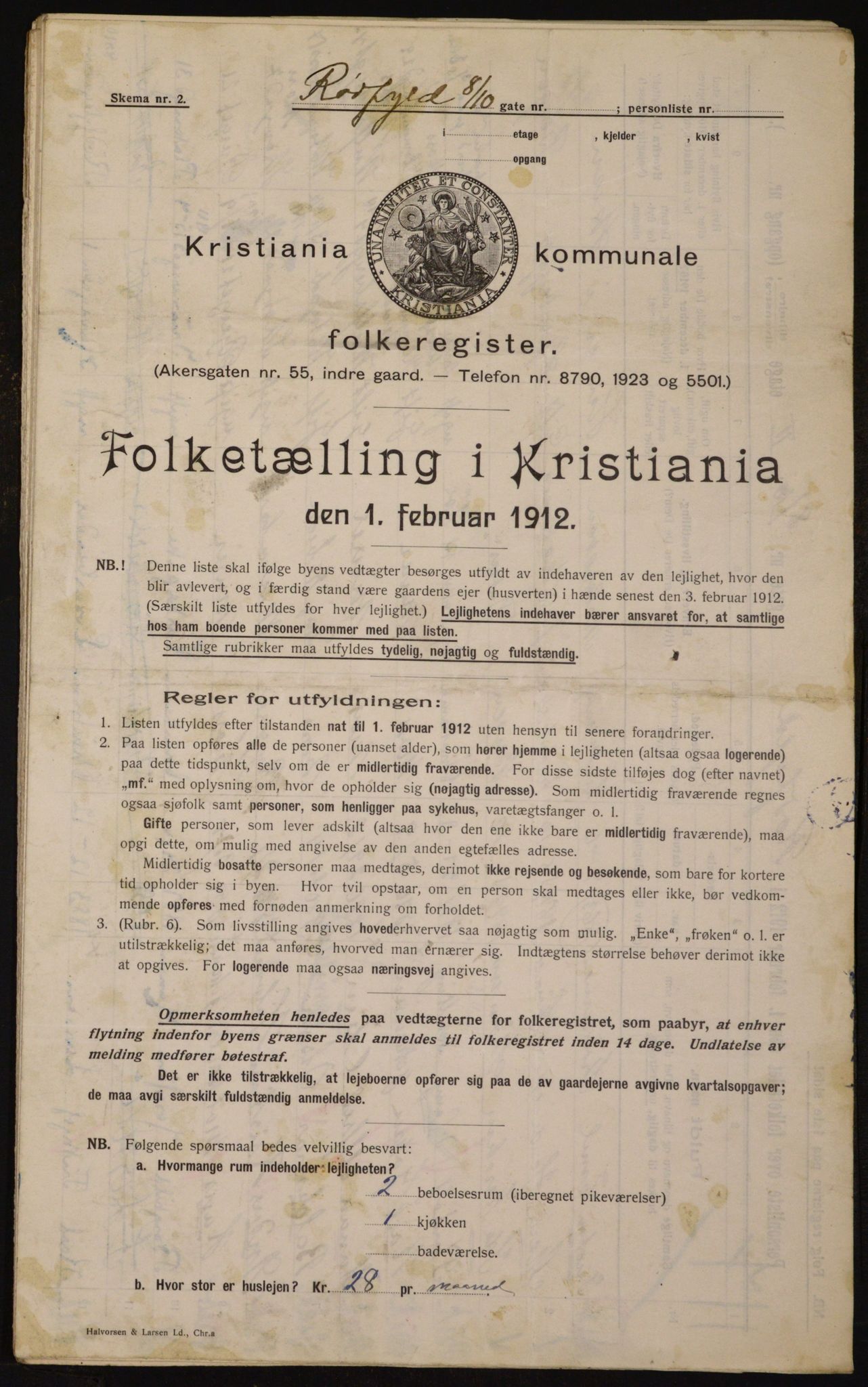 OBA, Kommunal folketelling 1.2.1912 for Kristiania, 1912, s. 86094