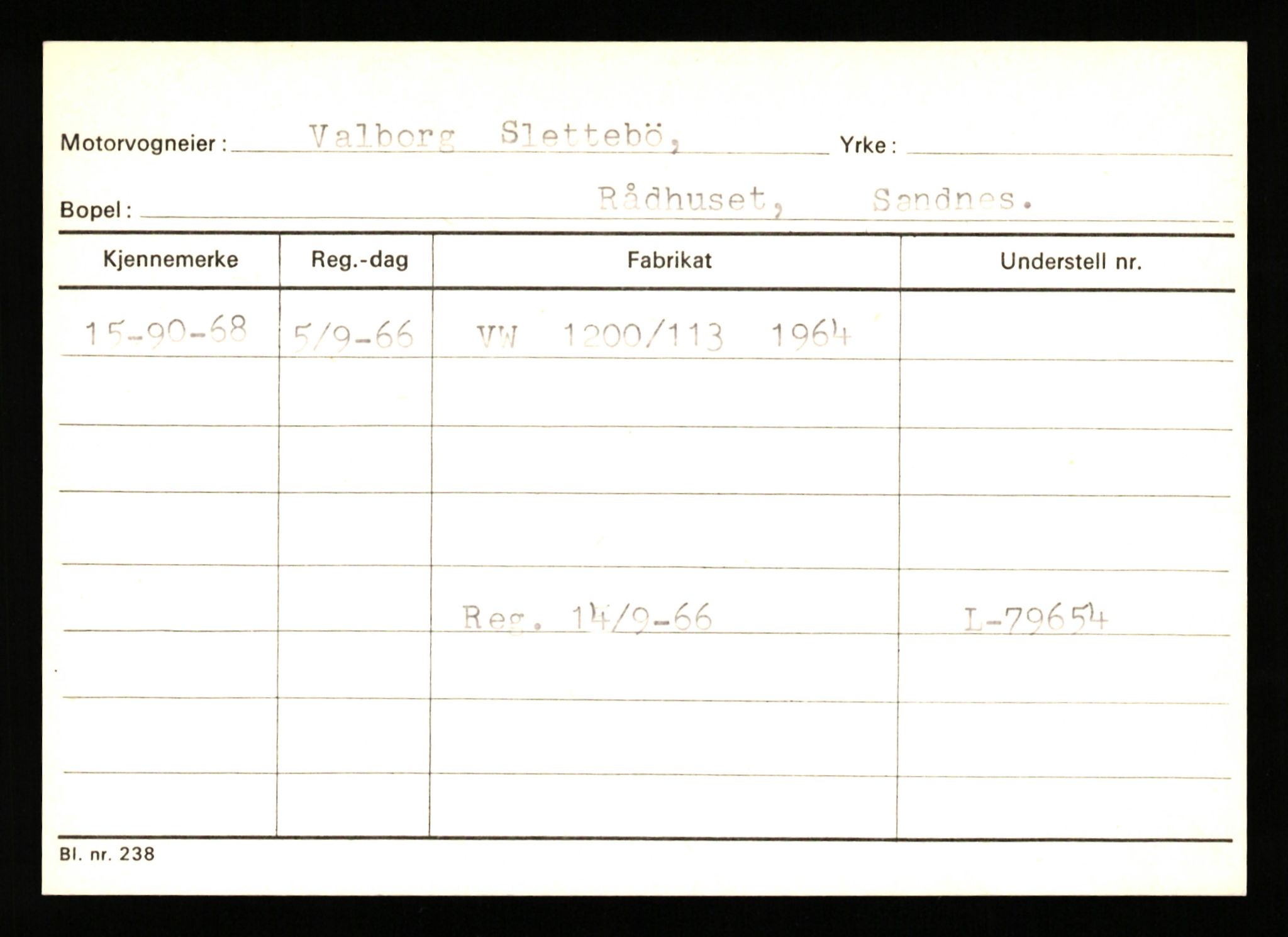 Stavanger trafikkstasjon, AV/SAST-A-101942/0/G/L0010: Registreringsnummer: 130000 - 239953, 1930-1971, s. 1001