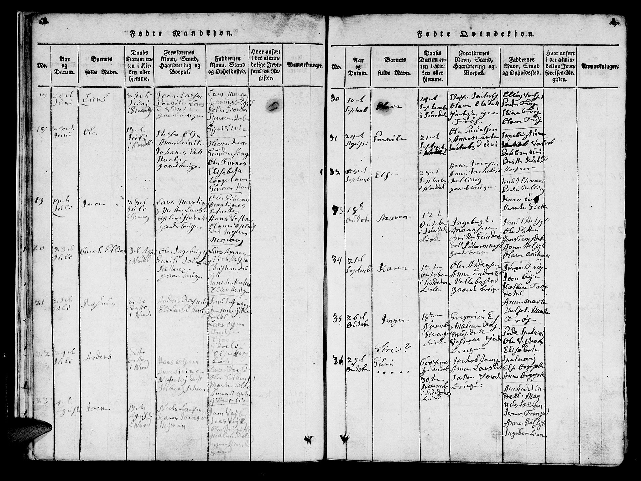 Ministerialprotokoller, klokkerbøker og fødselsregistre - Møre og Romsdal, AV/SAT-A-1454/519/L0246: Ministerialbok nr. 519A05, 1817-1834, s. 66-67