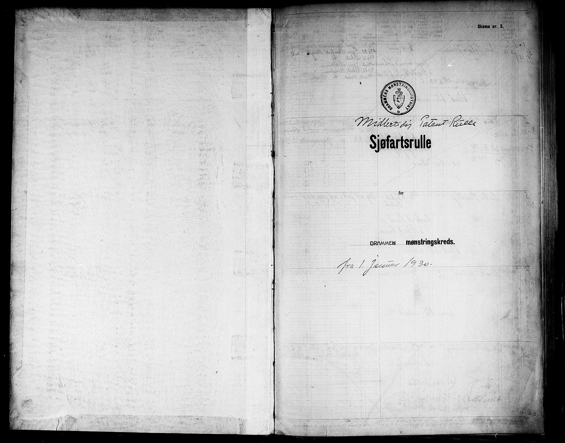 Drammen innrulleringsdistrikt, SAKO/A-781/F/Fd/L0007: Midlertidige patenter, 1930-1940, s. 2