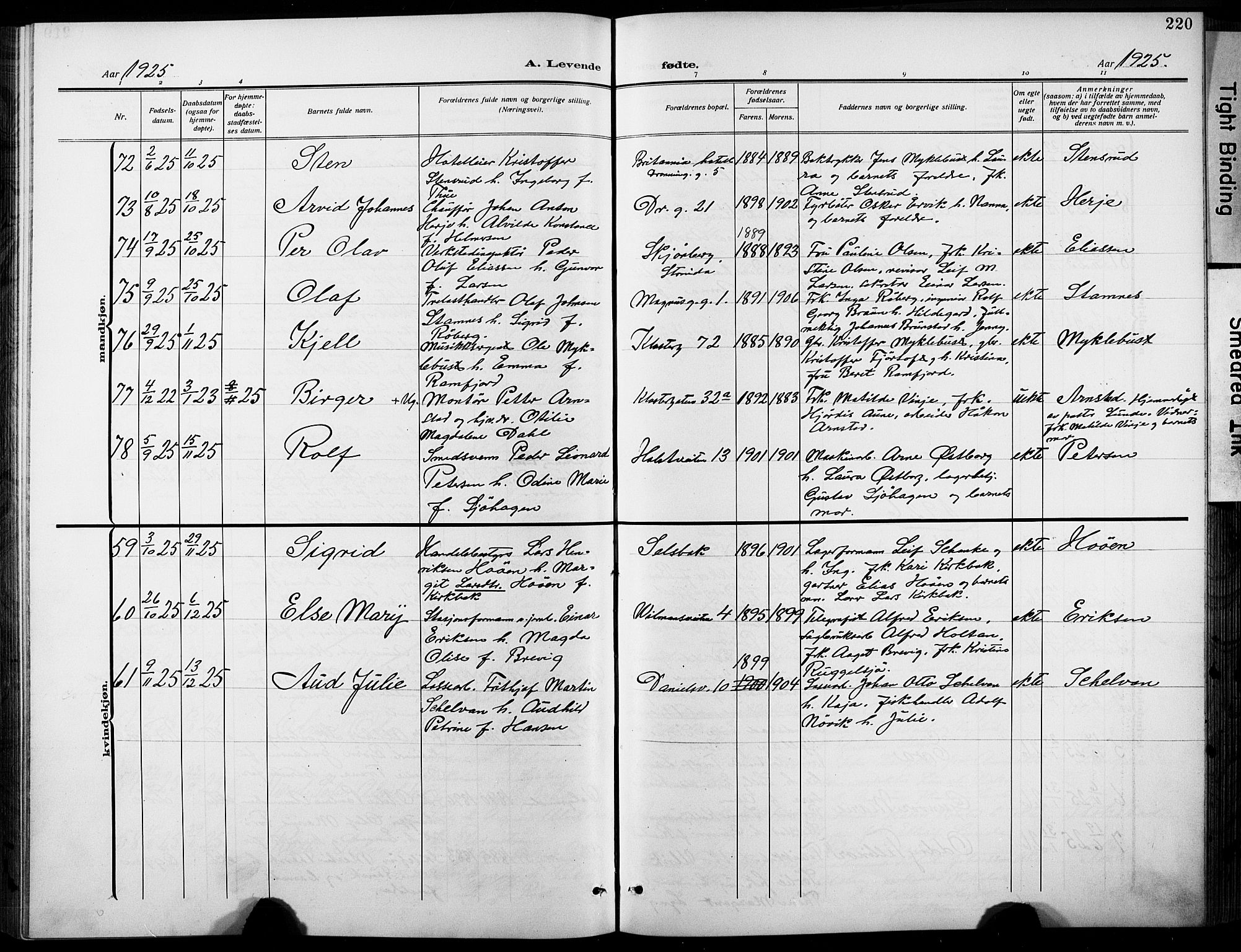 Ministerialprotokoller, klokkerbøker og fødselsregistre - Sør-Trøndelag, SAT/A-1456/601/L0096: Klokkerbok nr. 601C14, 1911-1931, s. 220