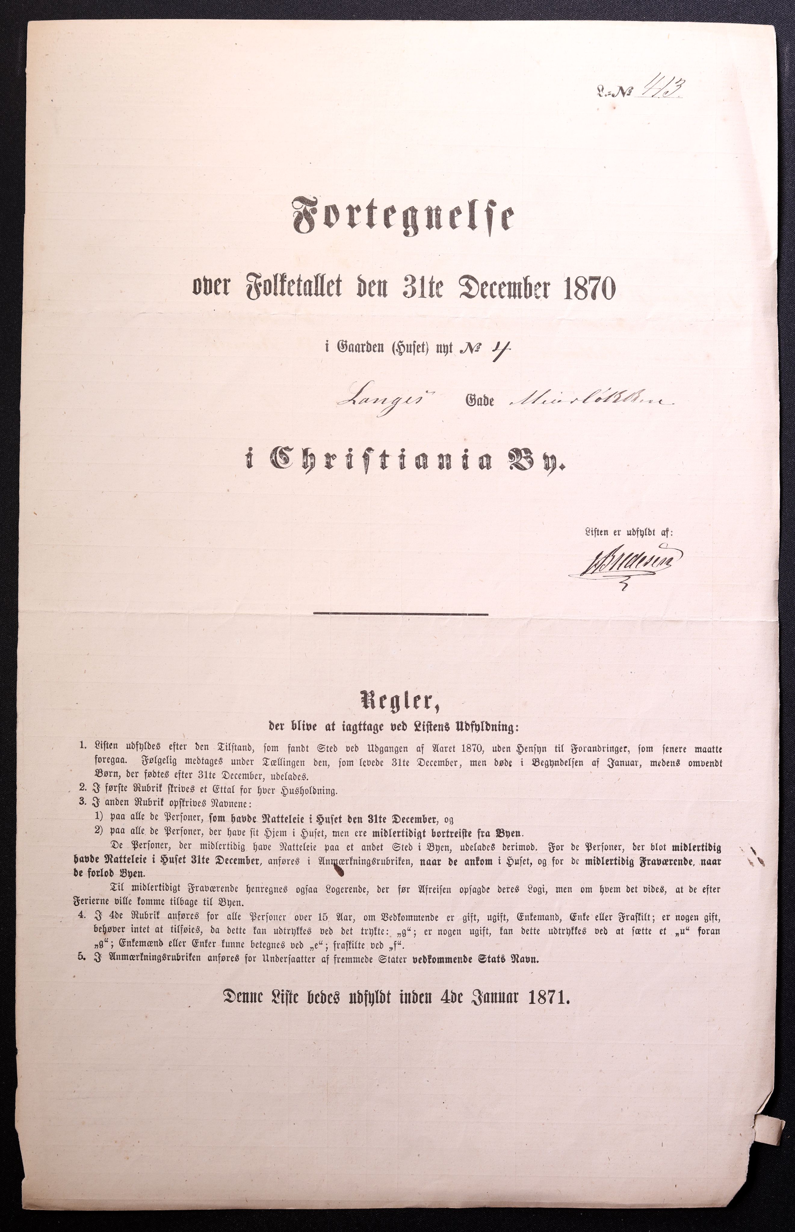 RA, Folketelling 1870 for 0301 Kristiania kjøpstad, 1870, s. 1888