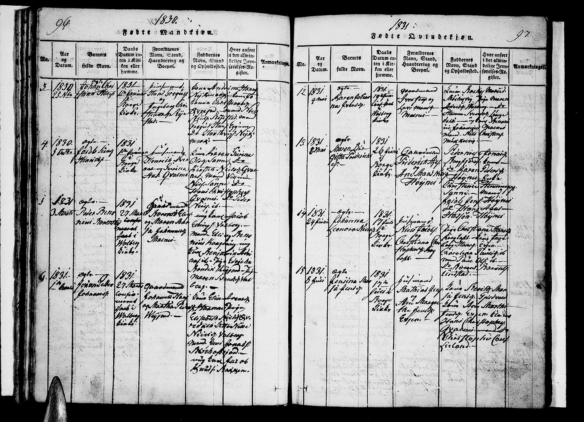 Ministerialprotokoller, klokkerbøker og fødselsregistre - Nordland, AV/SAT-A-1459/880/L1130: Ministerialbok nr. 880A04, 1821-1843, s. 96-97