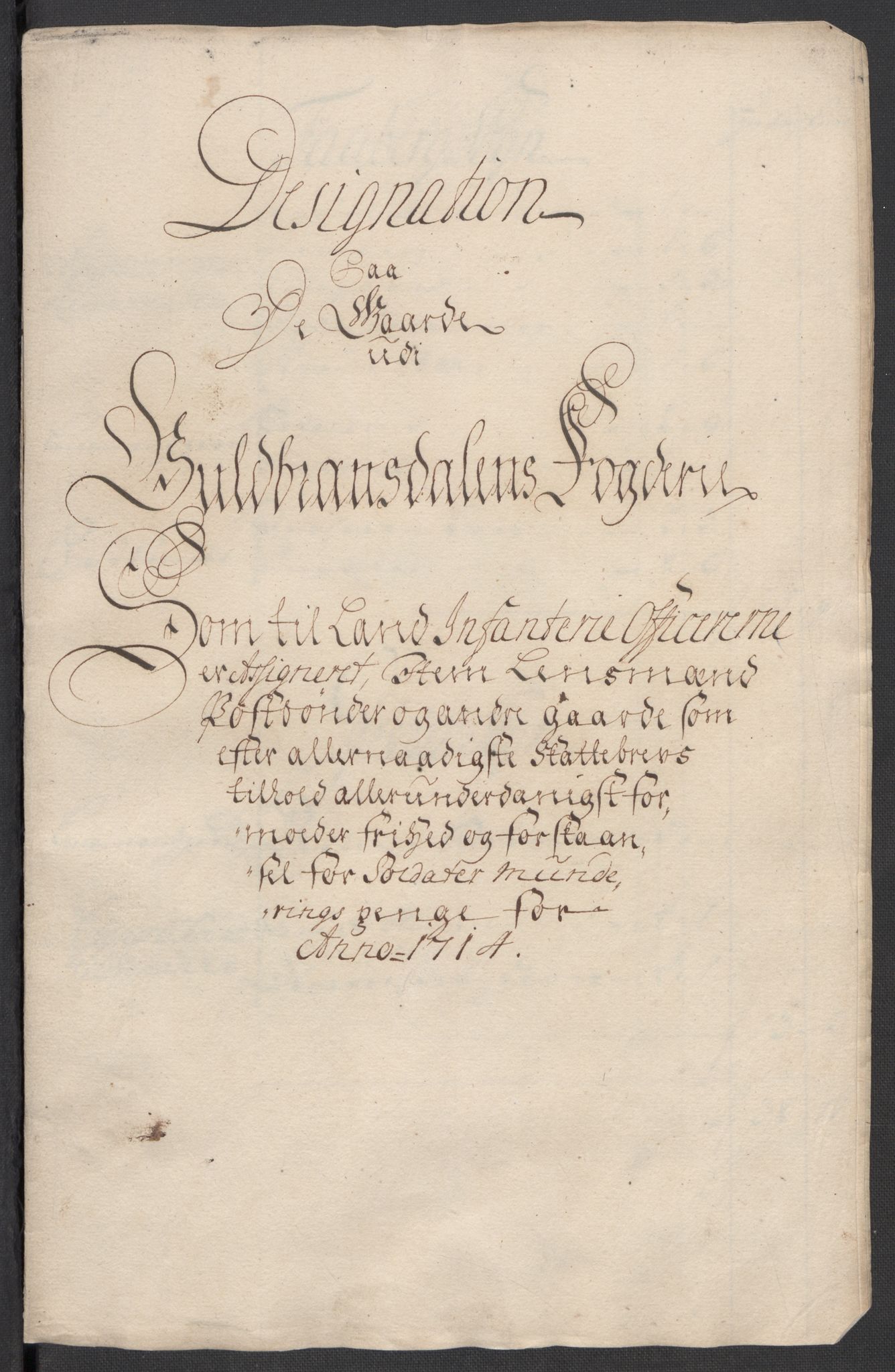 Rentekammeret inntil 1814, Reviderte regnskaper, Fogderegnskap, AV/RA-EA-4092/R17/L1183: Fogderegnskap Gudbrandsdal, 1714, s. 212