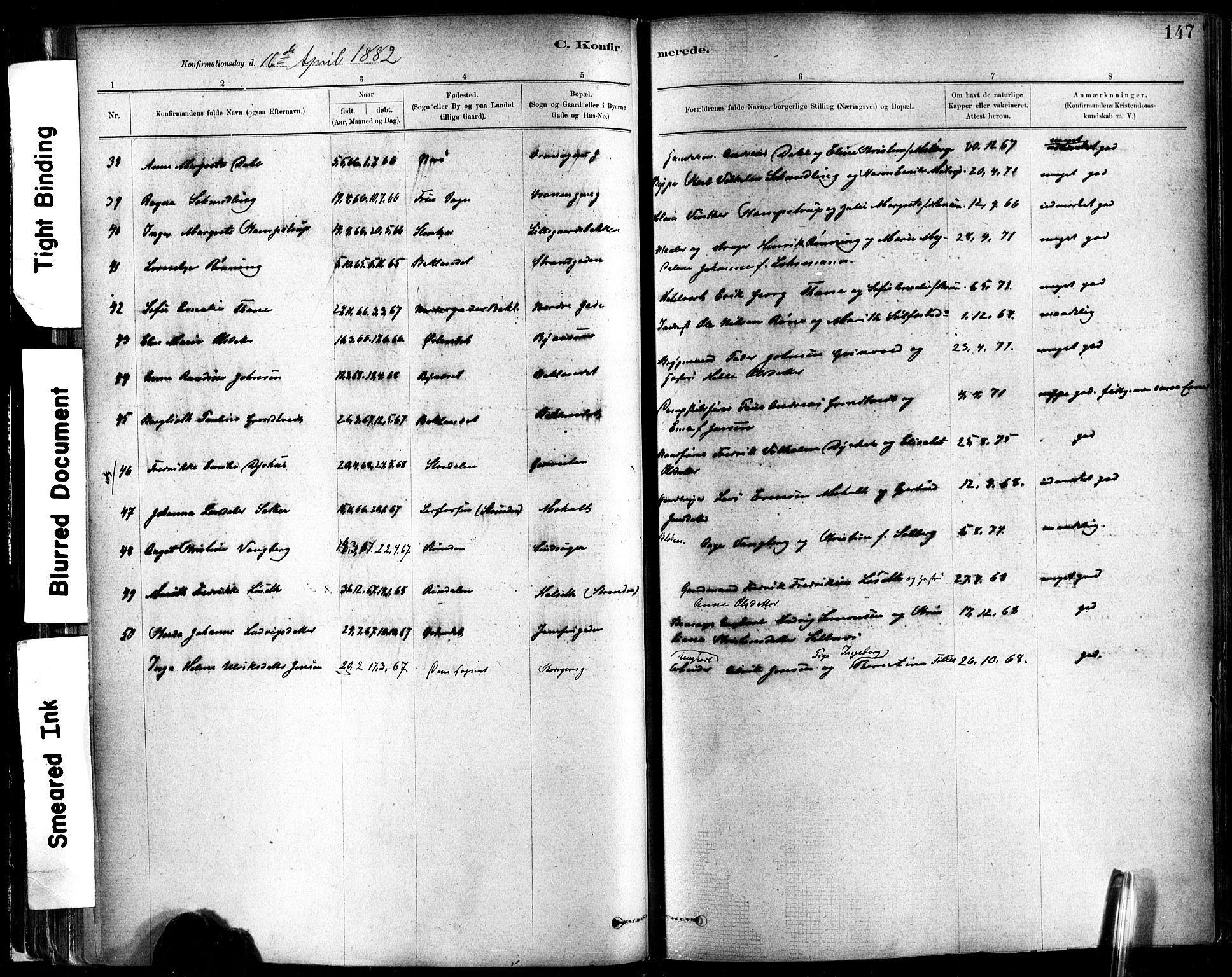 Ministerialprotokoller, klokkerbøker og fødselsregistre - Sør-Trøndelag, SAT/A-1456/602/L0119: Ministerialbok nr. 602A17, 1880-1901, s. 147
