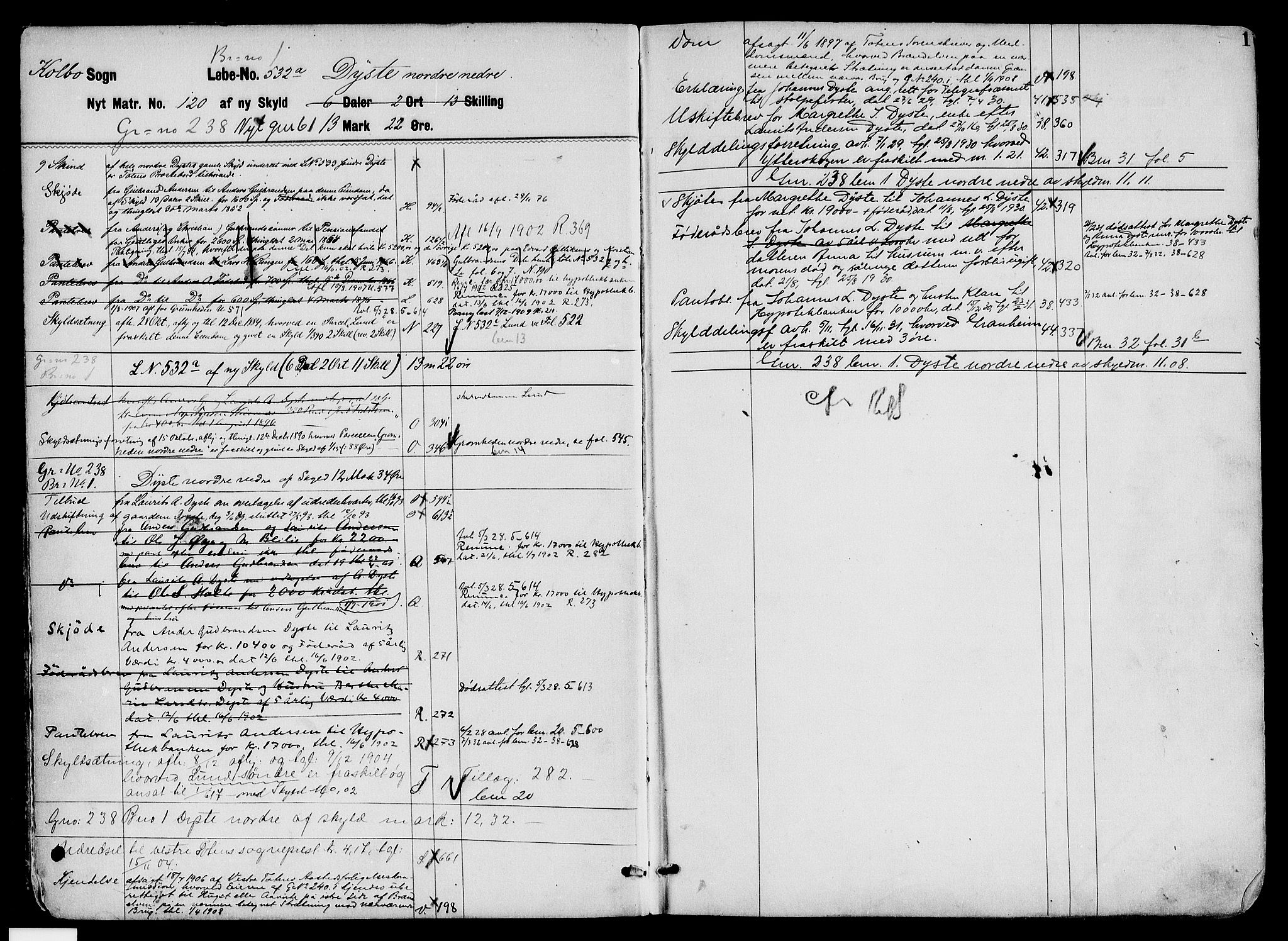 Toten tingrett, SAH/TING-006/H/Ha/Haa/L0037: Panteregister nr. 37, 1878, s. 1