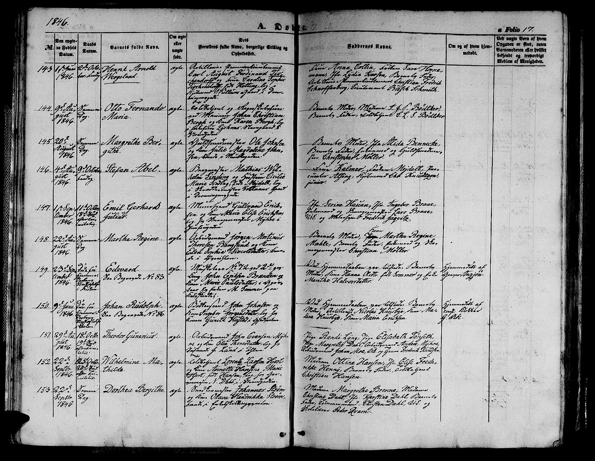 Ministerialprotokoller, klokkerbøker og fødselsregistre - Sør-Trøndelag, AV/SAT-A-1456/602/L0137: Klokkerbok nr. 602C05, 1846-1856, s. 17