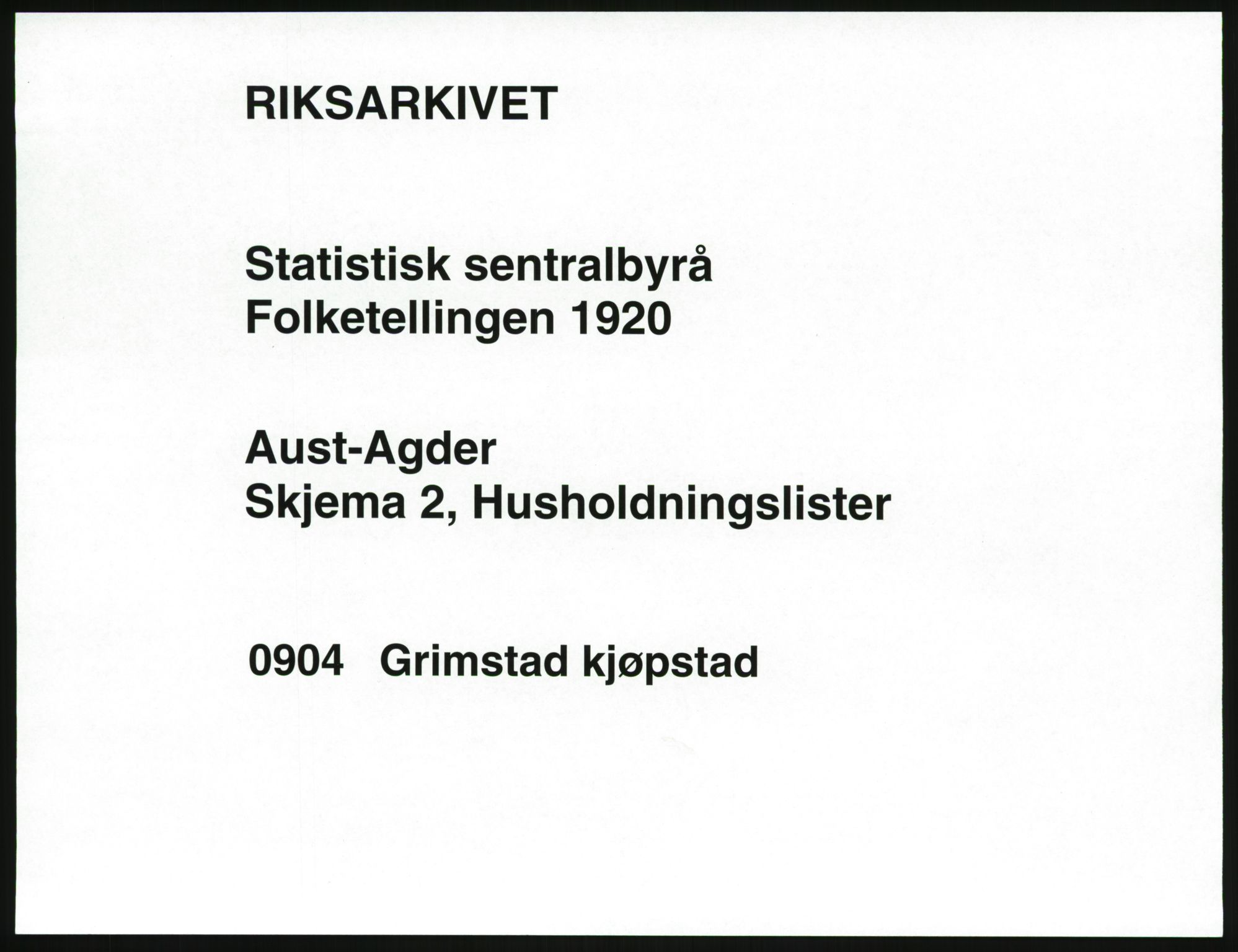 SAK, Folketelling 1920 for 0904 Grimstad kjøpstad, 1920, s. 969