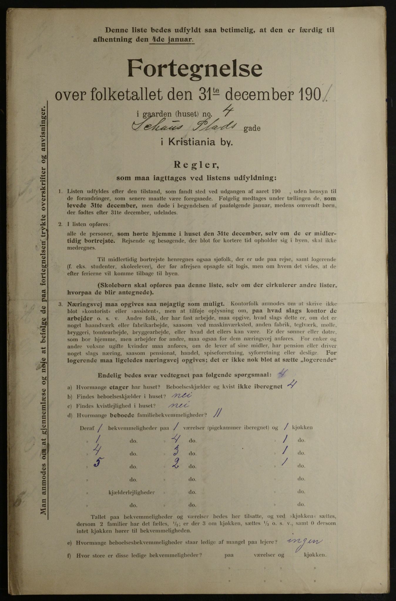 OBA, Kommunal folketelling 31.12.1901 for Kristiania kjøpstad, 1901, s. 14001