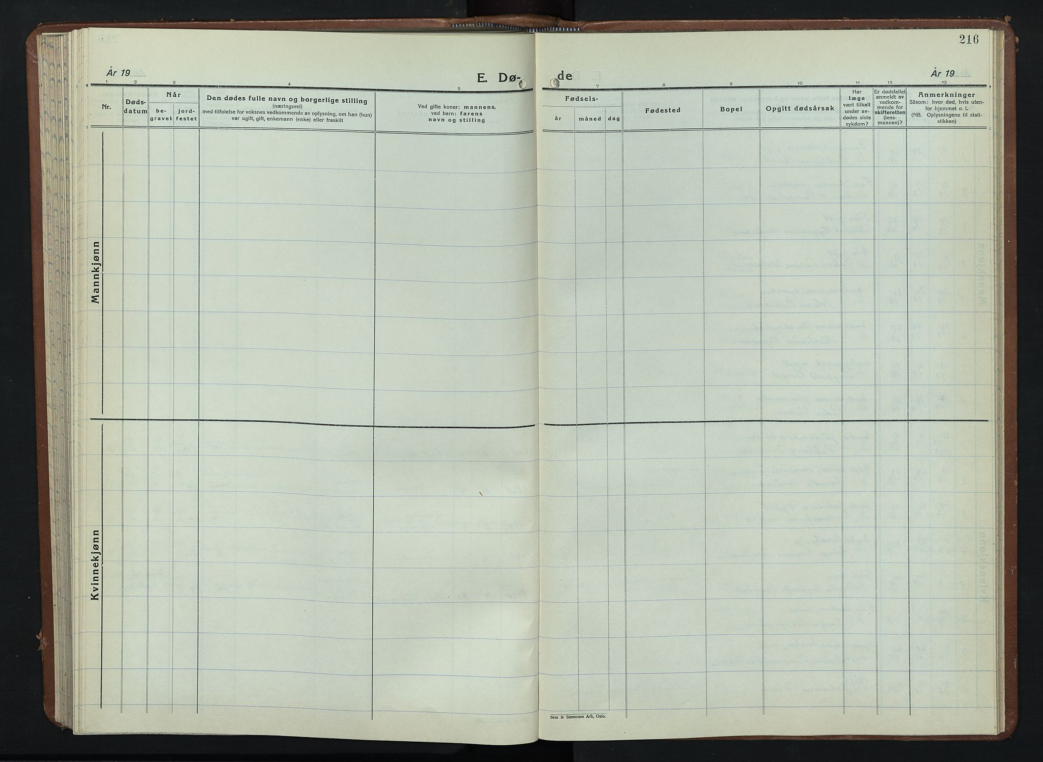 Åmot prestekontor, Hedmark, AV/SAH-PREST-056/H/Ha/Hab/L0008: Klokkerbok nr. 8, 1938-1947, s. 216
