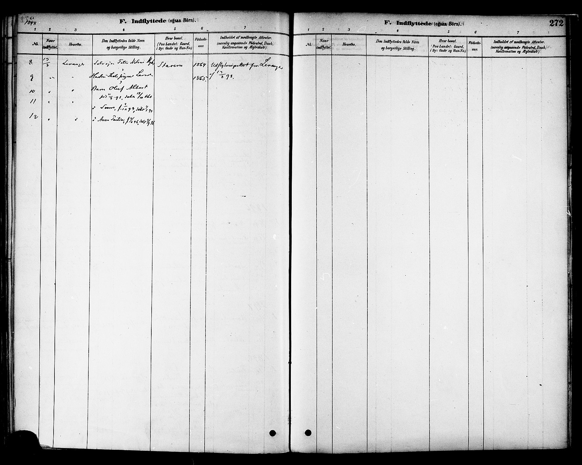 Ministerialprotokoller, klokkerbøker og fødselsregistre - Nord-Trøndelag, AV/SAT-A-1458/717/L0159: Ministerialbok nr. 717A09, 1878-1898, s. 272