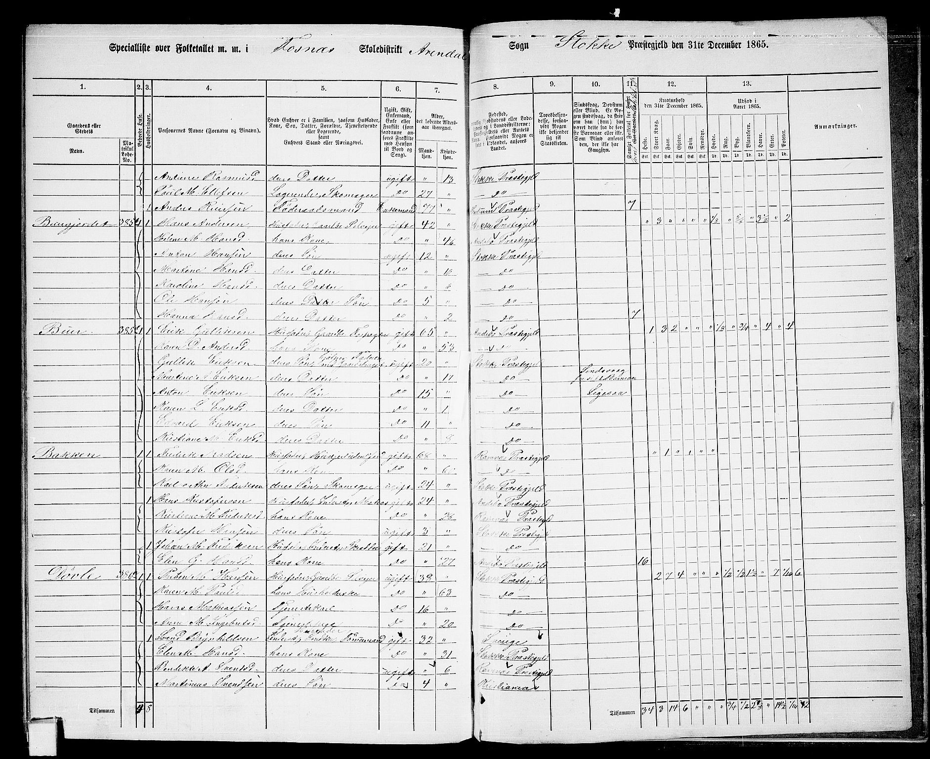 RA, Folketelling 1865 for 0720P Stokke prestegjeld, 1865, s. 188
