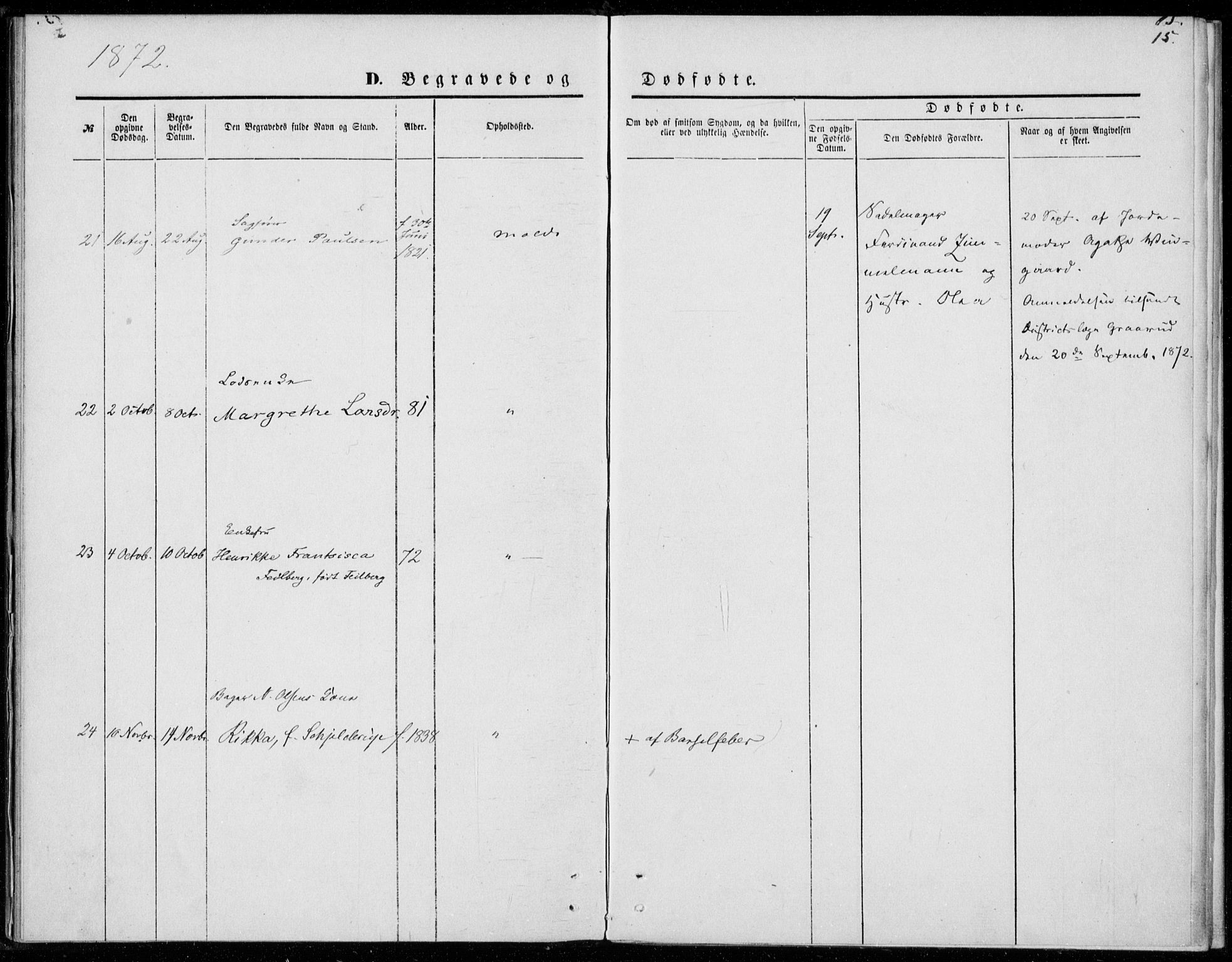 Ministerialprotokoller, klokkerbøker og fødselsregistre - Møre og Romsdal, SAT/A-1454/558/L0690: Ministerialbok nr. 558A04, 1864-1872, s. 15