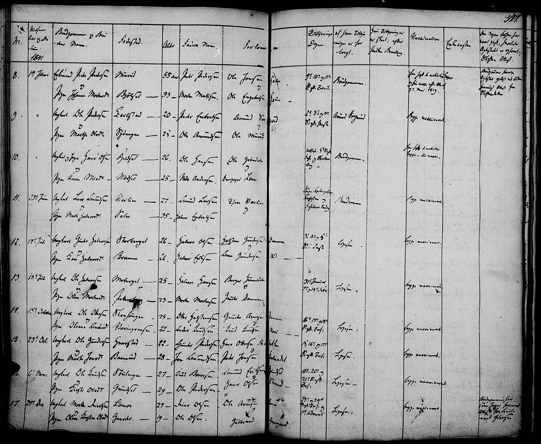 Elverum prestekontor, AV/SAH-PREST-044/H/Ha/Haa/L0008: Ministerialbok nr. 8, 1830-1842, s. 327