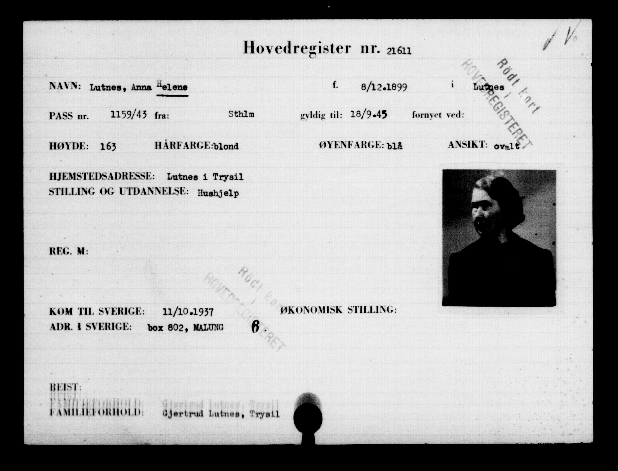 Den Kgl. Norske Legasjons Flyktningskontor, AV/RA-S-6753/V/Va/L0009: Kjesäterkartoteket.  Flyktningenr. 18502-22048, 1940-1945, s. 2636
