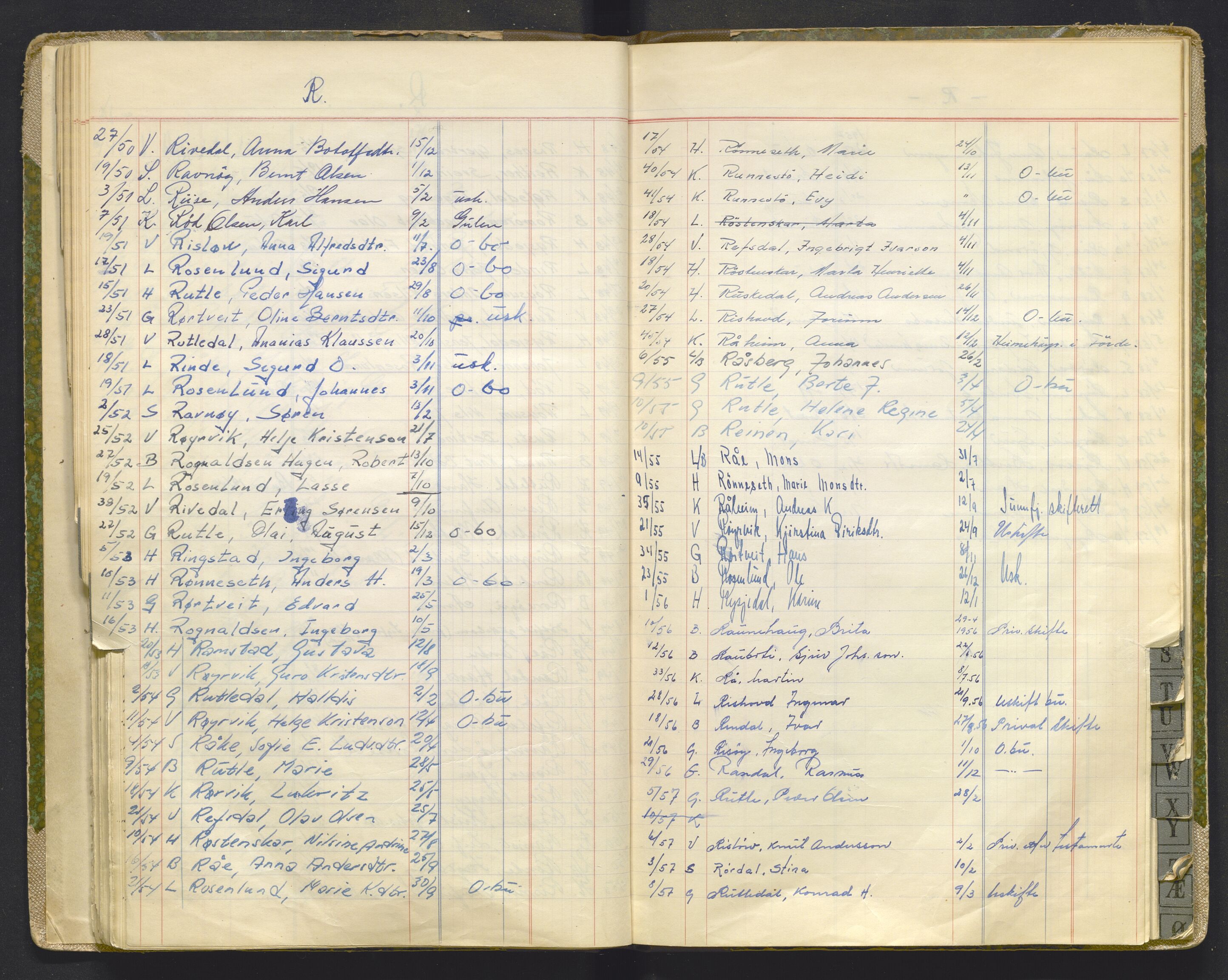 Ytre Sogn tingrett, AV/SAB-A-2601/1/H/Hh/L0002: Dødsfallsregister, 1946-1958