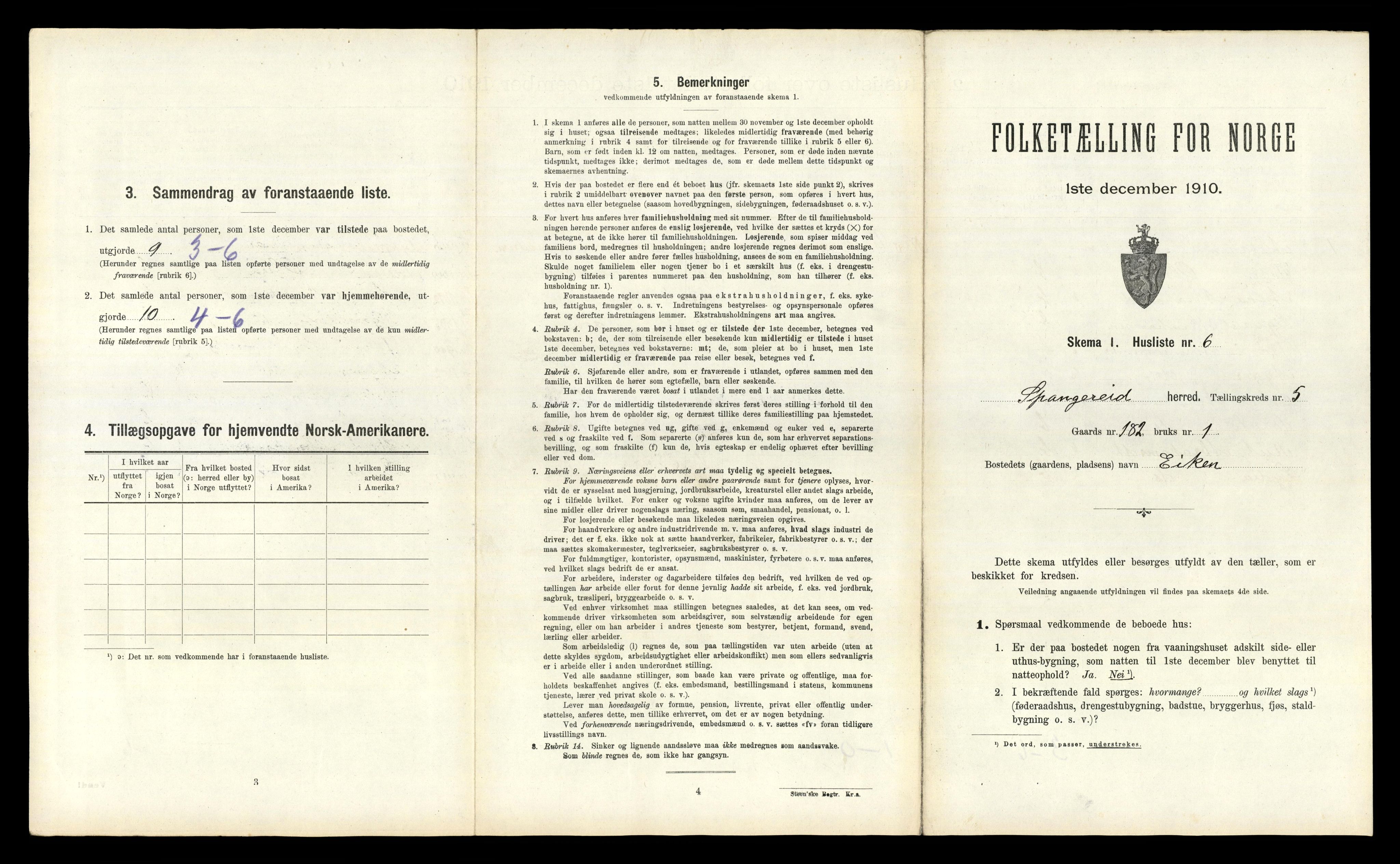 RA, Folketelling 1910 for 1030 Spangereid herred, 1910, s. 715