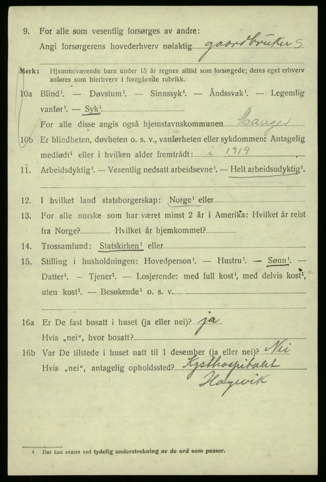 SAB, Folketelling 1920 for 1261 Manger herred, 1920, s. 4622