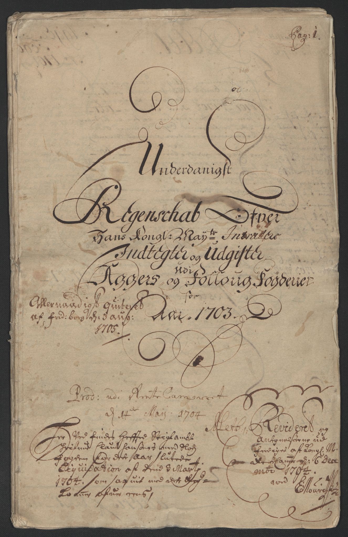 Rentekammeret inntil 1814, Reviderte regnskaper, Fogderegnskap, AV/RA-EA-4092/R10/L0445: Fogderegnskap Aker og Follo, 1703-1704, s. 3