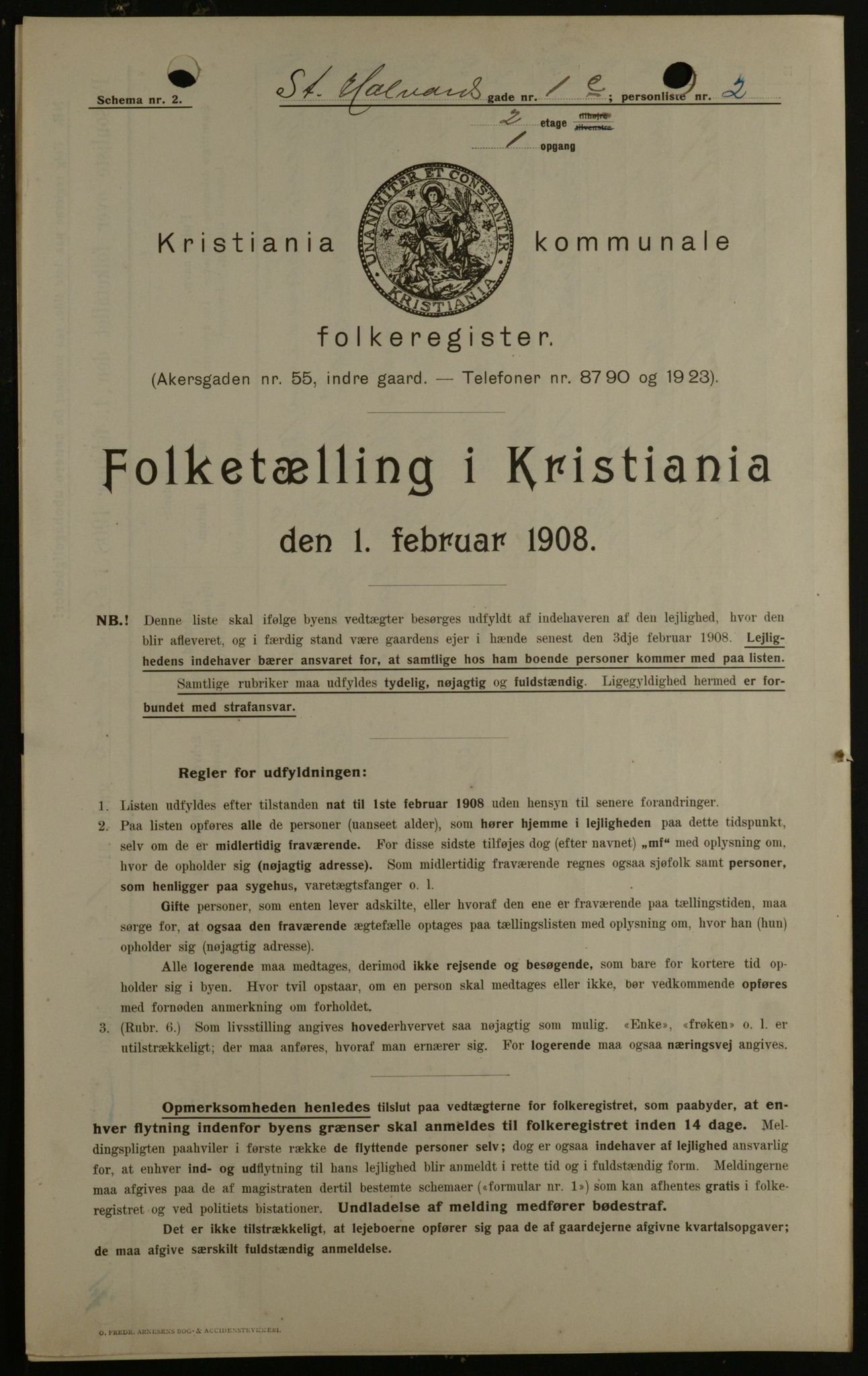 OBA, Kommunal folketelling 1.2.1908 for Kristiania kjøpstad, 1908, s. 78811