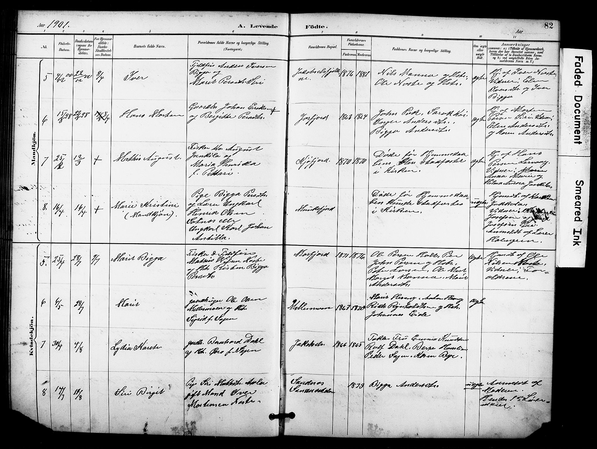 Sør-Varanger sokneprestkontor, AV/SATØ-S-1331/H/Hb/L0004klokker: Klokkerbok nr. 4, 1891-1912, s. 82