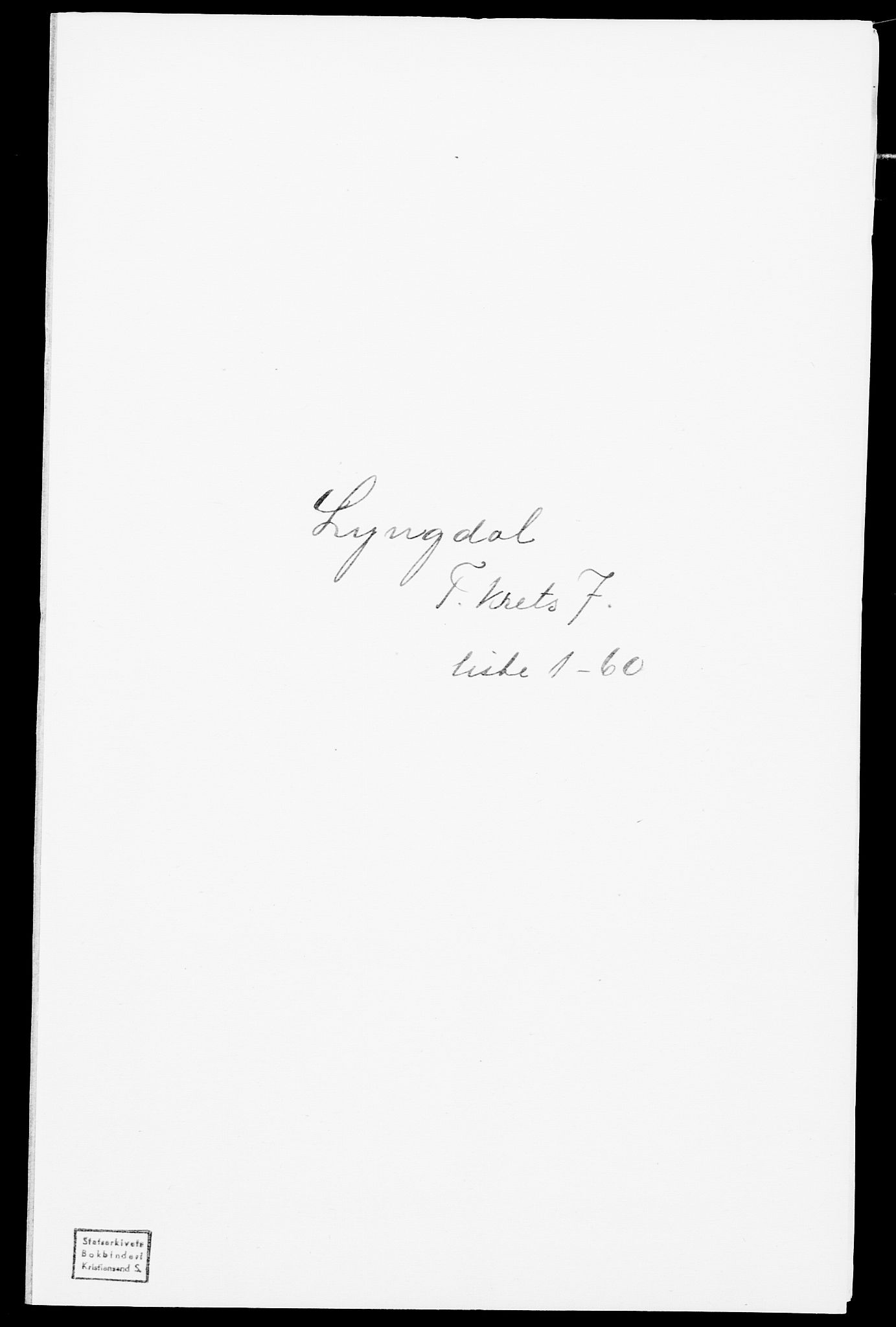 SAK, Folketelling 1875 for 1032P Lyngdal prestegjeld, 1875, s. 1099