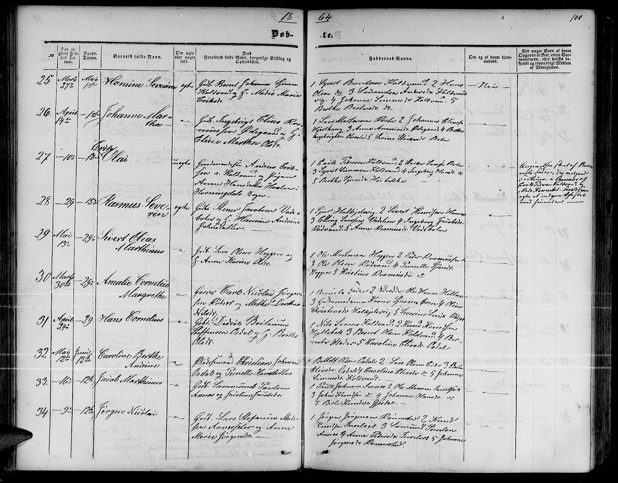 Ministerialprotokoller, klokkerbøker og fødselsregistre - Møre og Romsdal, AV/SAT-A-1454/511/L0157: Klokkerbok nr. 511C03, 1864-1884, s. 100