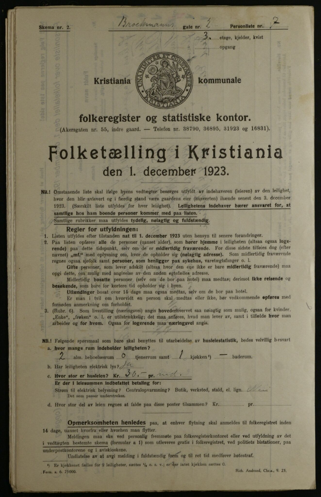 OBA, Kommunal folketelling 1.12.1923 for Kristiania, 1923, s. 10688