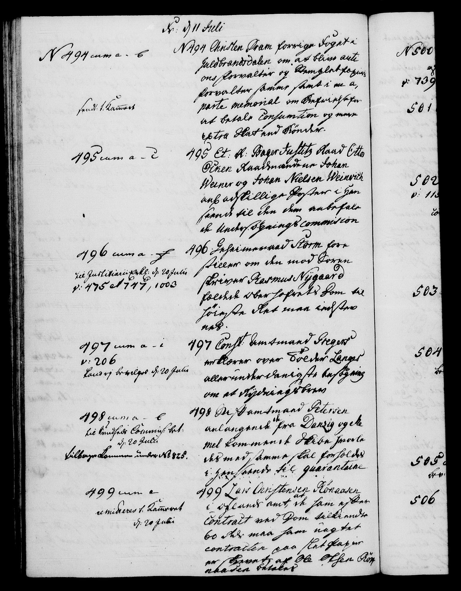 Danske Kanselli 1572-1799, RA/EA-3023/I/Ia/L0001: 3. departements journal, 1771