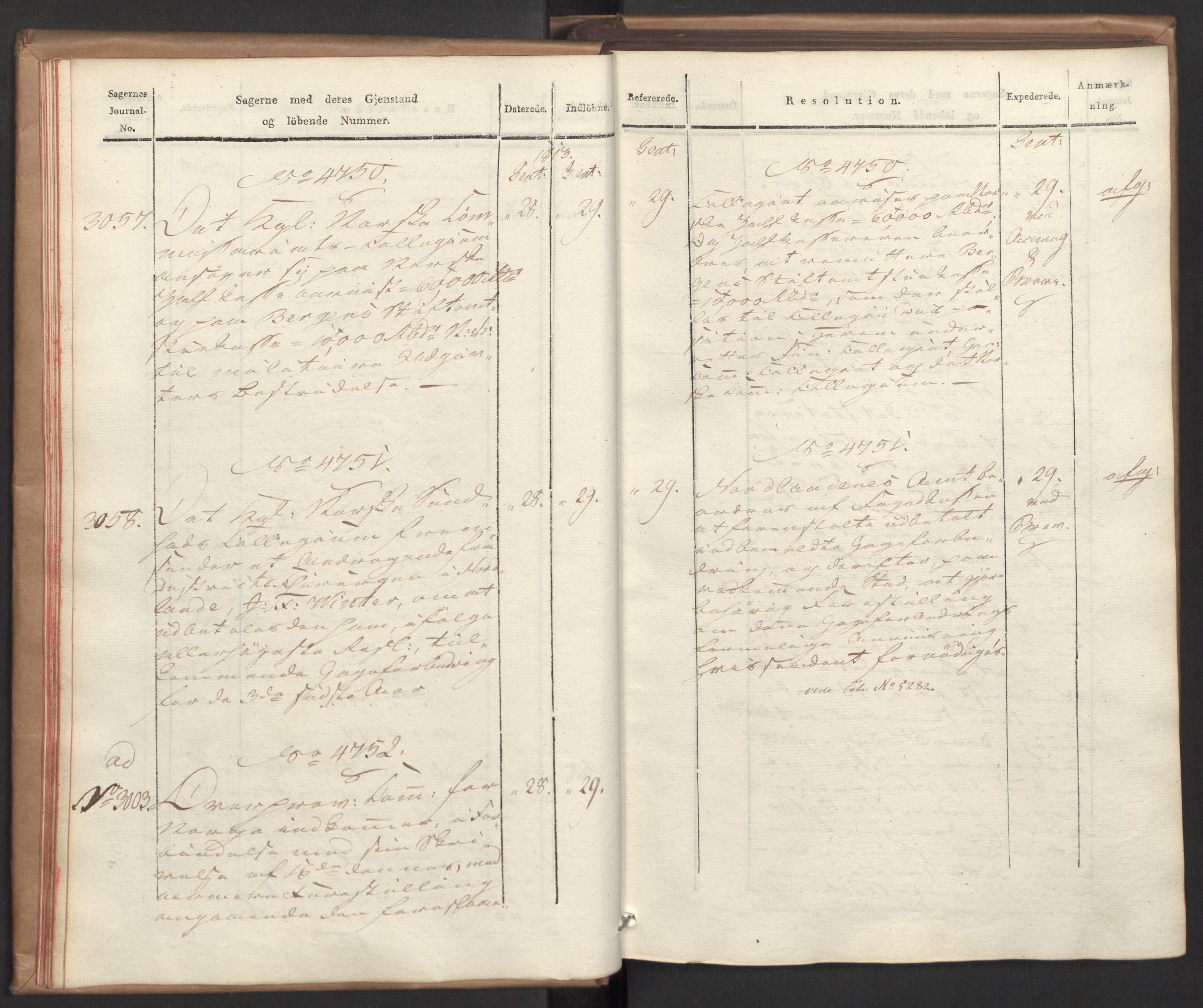 Stattholderembetet 1810-1814, 2. kontor (Kontor B), AV/RA-EA-5432/Ab/L0008: Referatprotokoll,  j.nr. 3043-3538,  l.nr. 4732-5314, 1813, s. 13