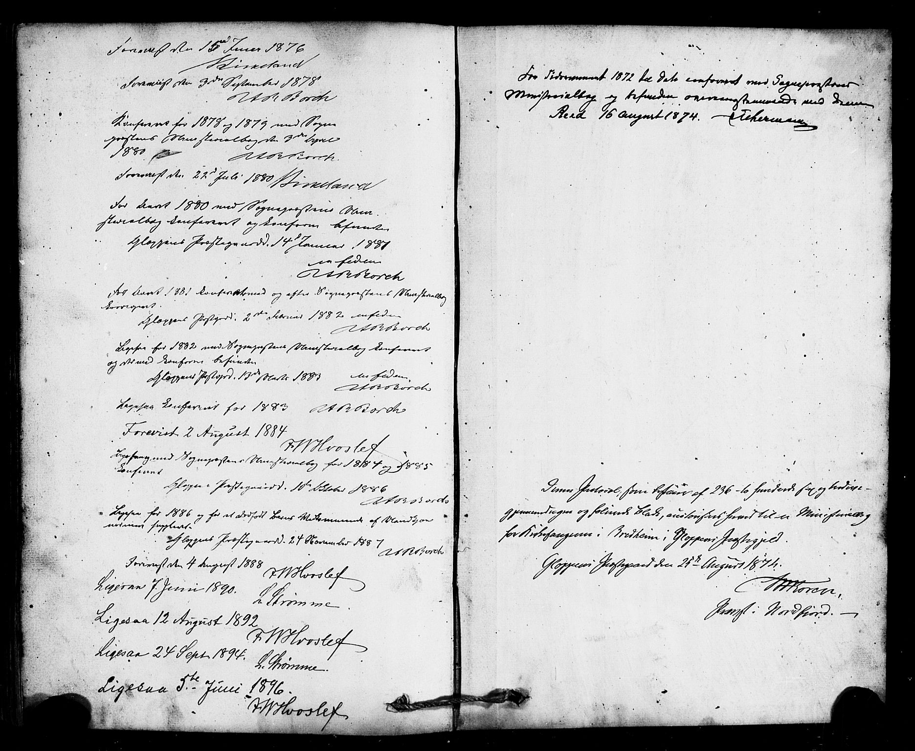 Gloppen sokneprestembete, AV/SAB-A-80101/H/Hab/Habc/L0001: Klokkerbok nr. C 1, 1872-1896, s. 237