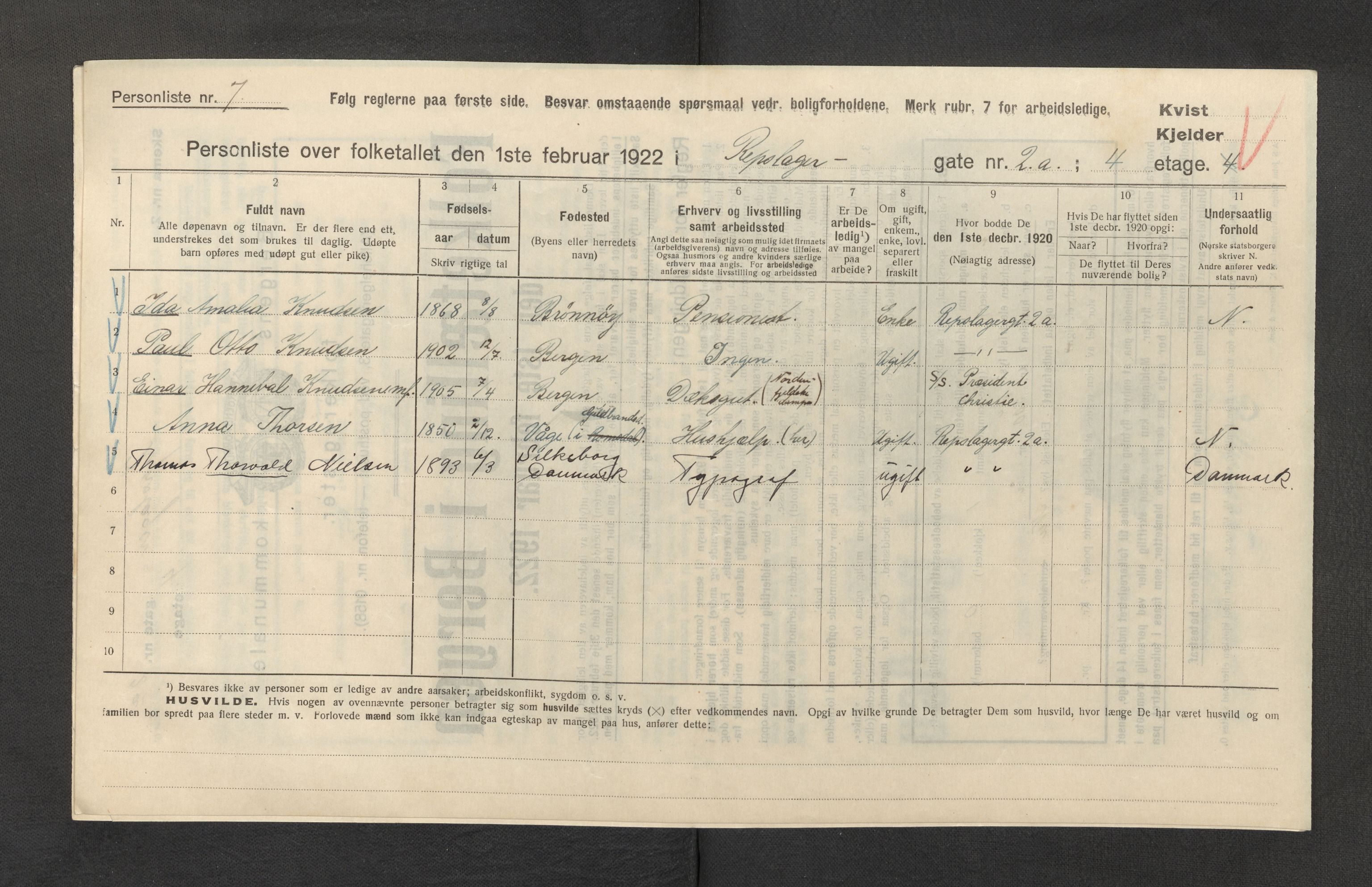 SAB, Kommunal folketelling 1922 for Bergen kjøpstad, 1922, s. 32371