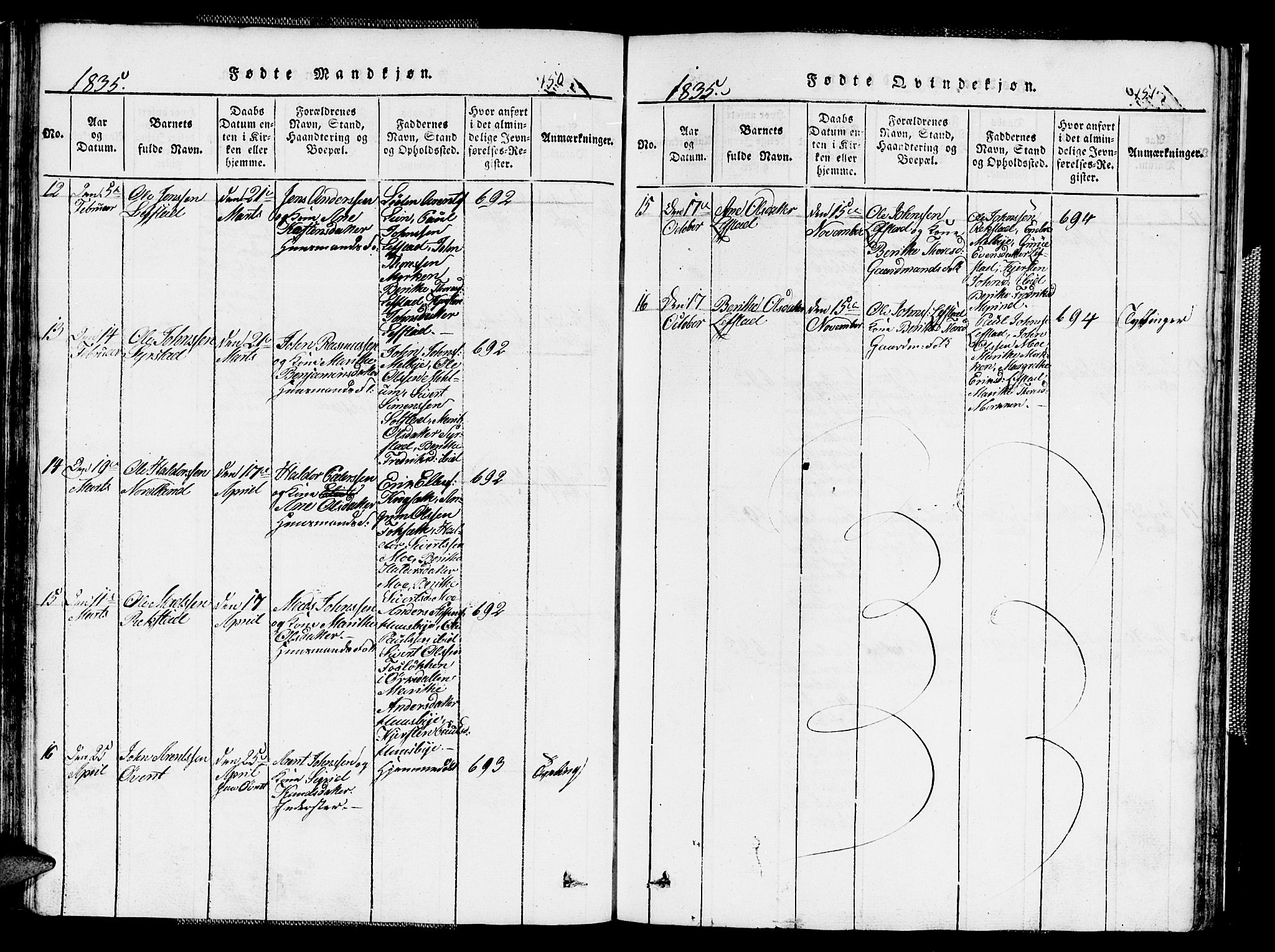 Ministerialprotokoller, klokkerbøker og fødselsregistre - Sør-Trøndelag, AV/SAT-A-1456/667/L0796: Klokkerbok nr. 667C01, 1817-1836, s. 150-151