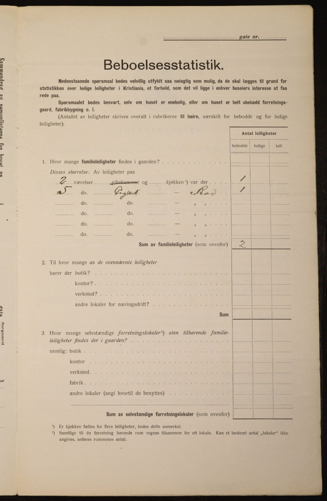 OBA, Kommunal folketelling 1.2.1912 for Kristiania, 1912, s. 103609