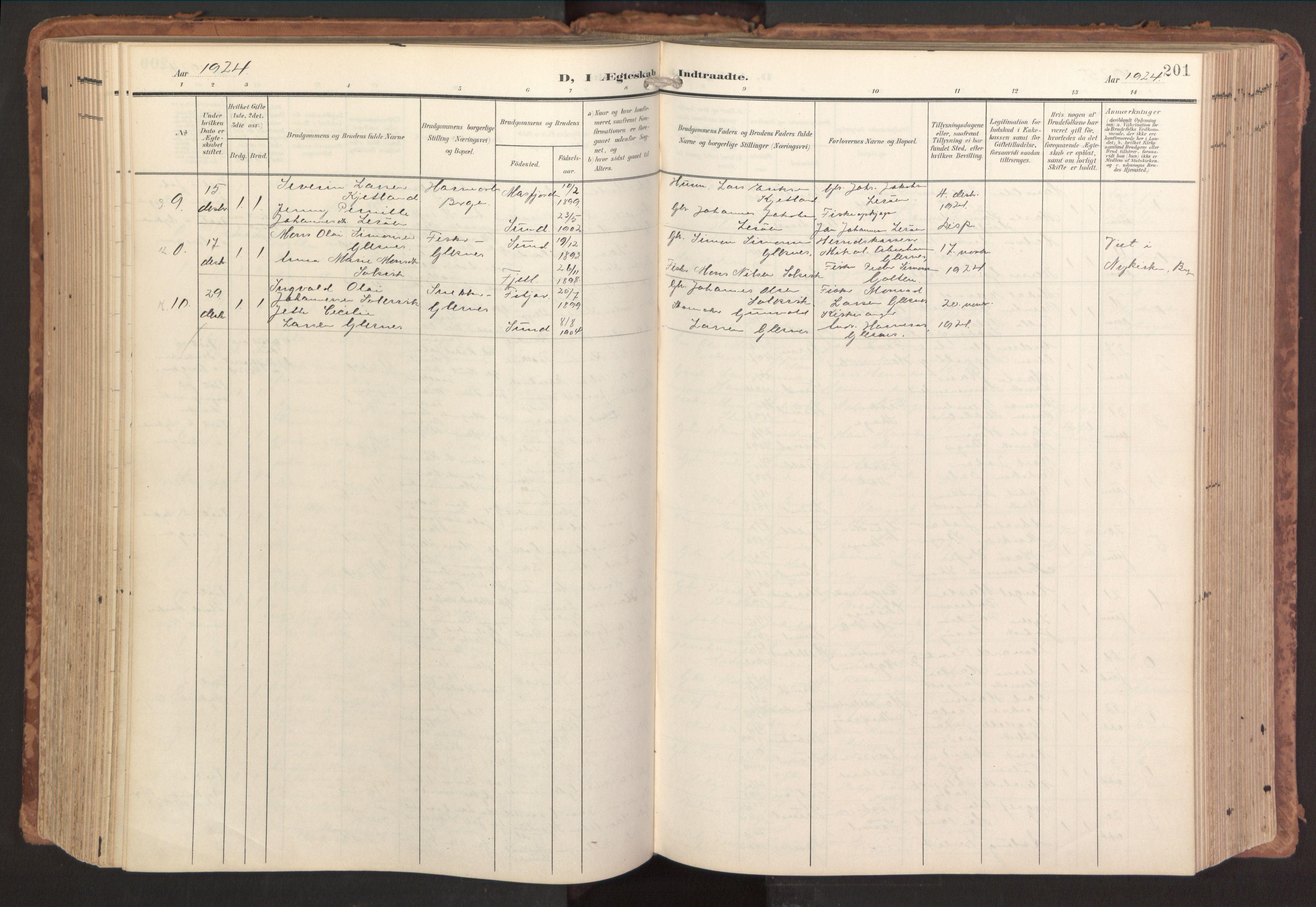 Sund sokneprestembete, SAB/A-99930: Ministerialbok nr. B 2, 1907-1926, s. 201