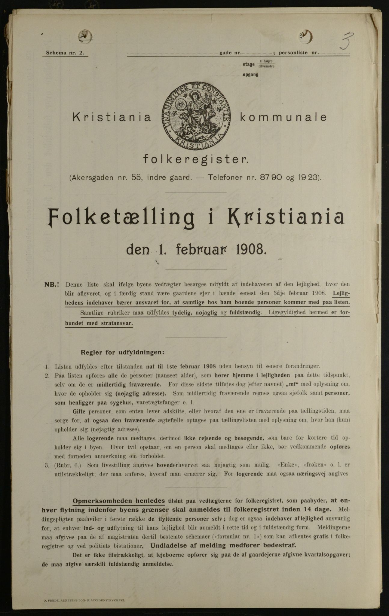 OBA, Kommunal folketelling 1.2.1908 for Kristiania kjøpstad, 1908, s. 36447