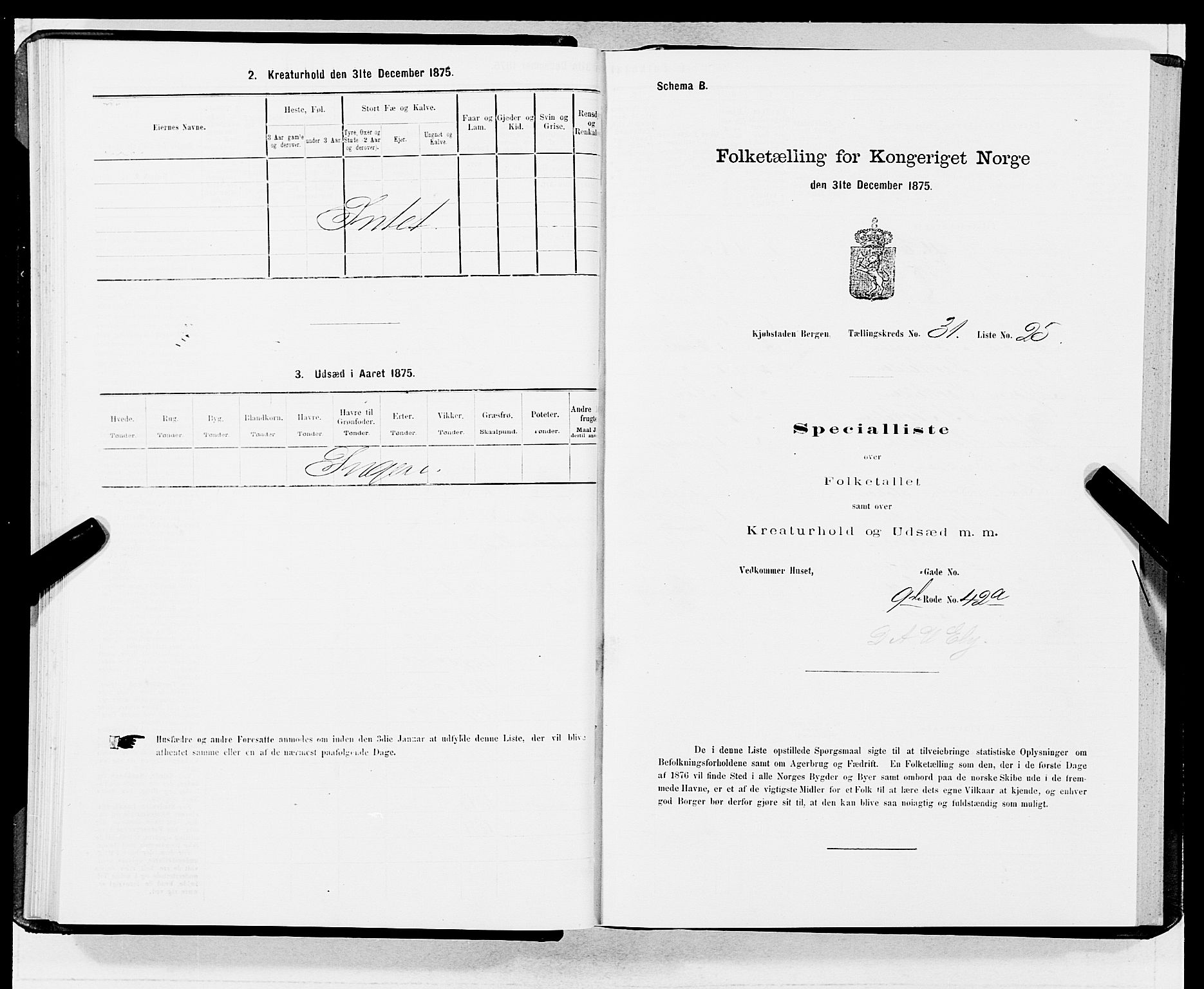 SAB, Folketelling 1875 for 1301 Bergen kjøpstad, 1875, s. 1619