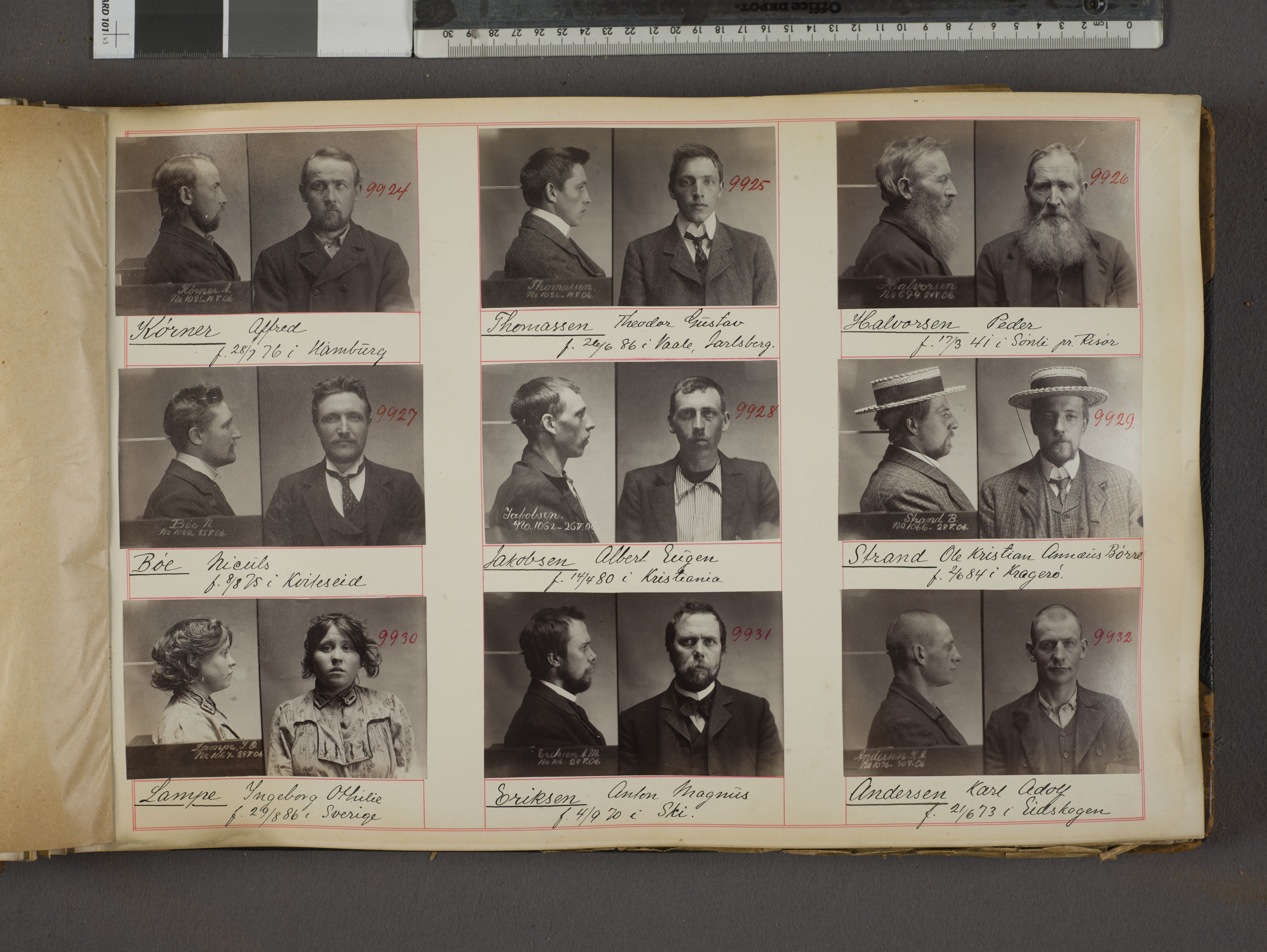 Oslo politikammer, Kriminalavdelingen, AV/SAO-A-11137/U/Ua/L0011: Forbryteralbum, 1908, s. 9