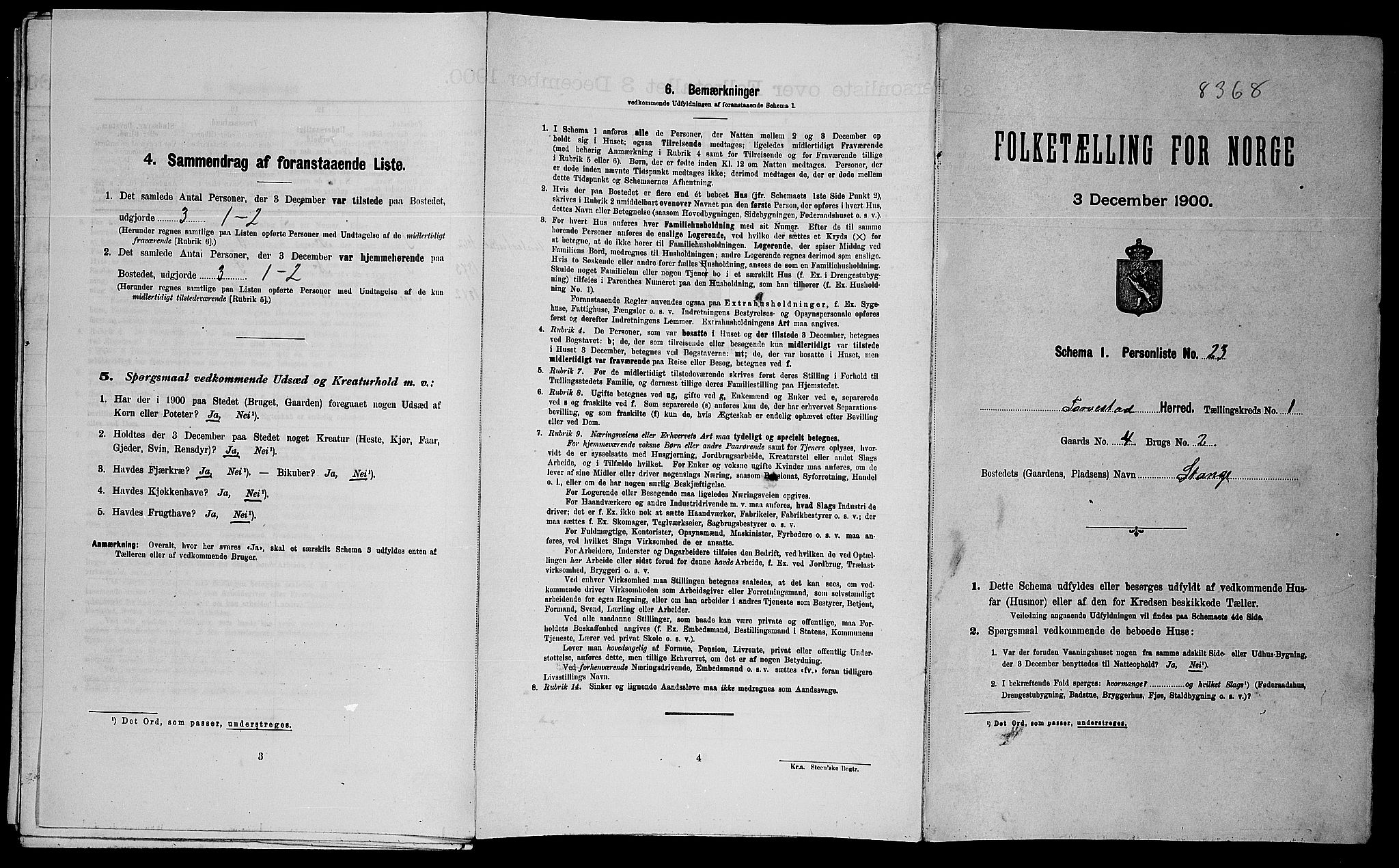 SAST, Folketelling 1900 for 1152 Torvastad herred, 1900, s. 109