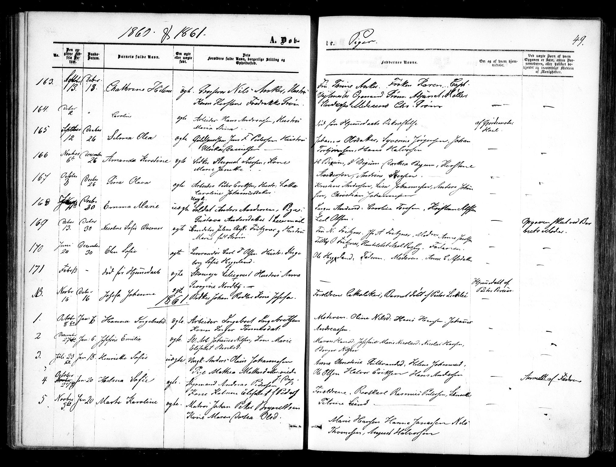 Halden prestekontor Kirkebøker, AV/SAO-A-10909/F/Fa/L0007: Ministerialbok nr. I 7, 1857-1865, s. 49