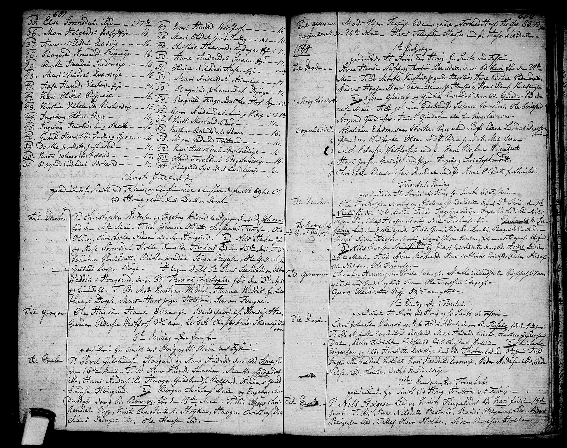 Eiker kirkebøker, AV/SAKO-A-4/F/Fa/L0008: Ministerialbok nr. I 8, 1764-1788, s. 651-652